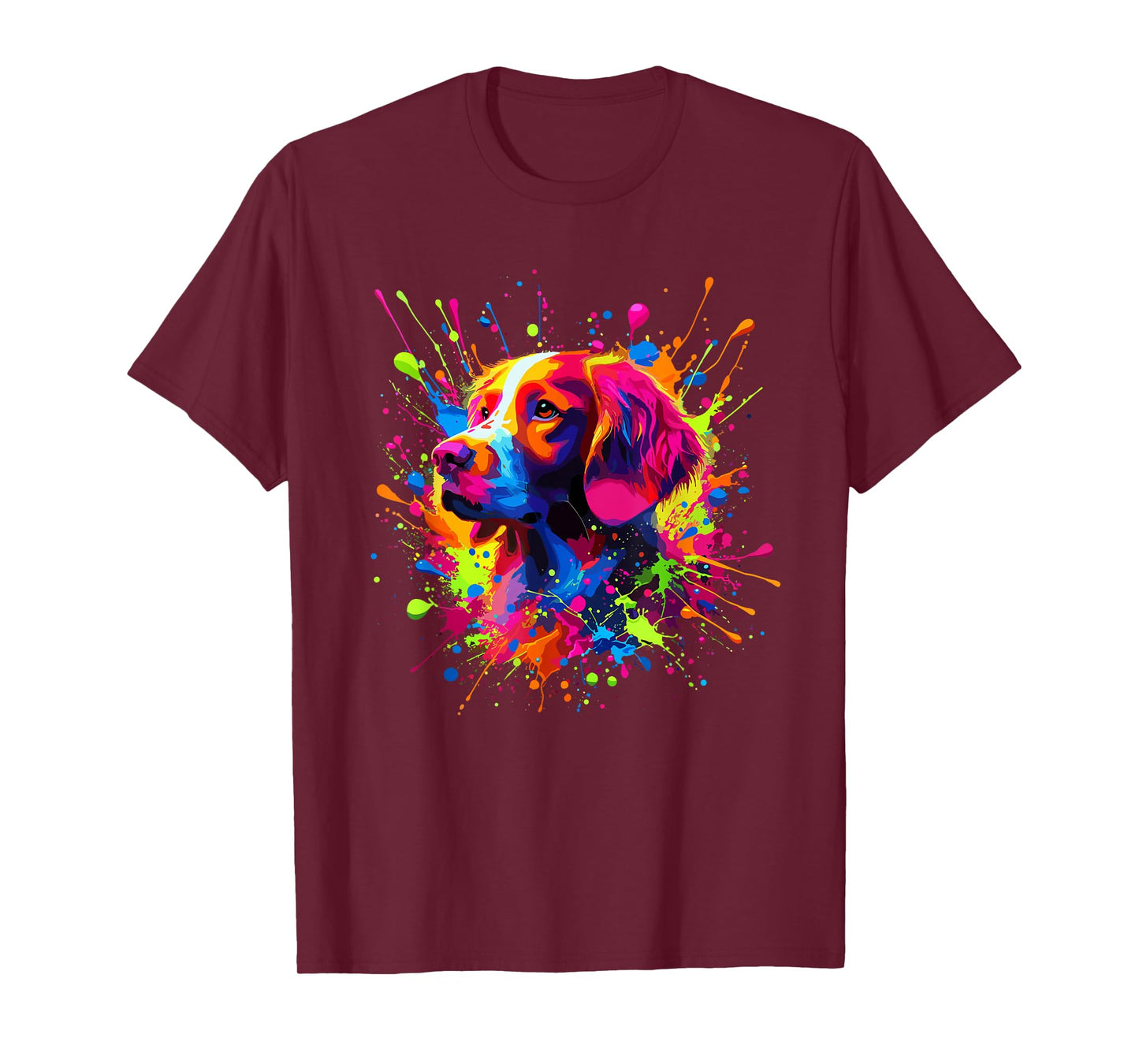 Splash Art Brittany Dog Brittany Spaniel T-Shirt