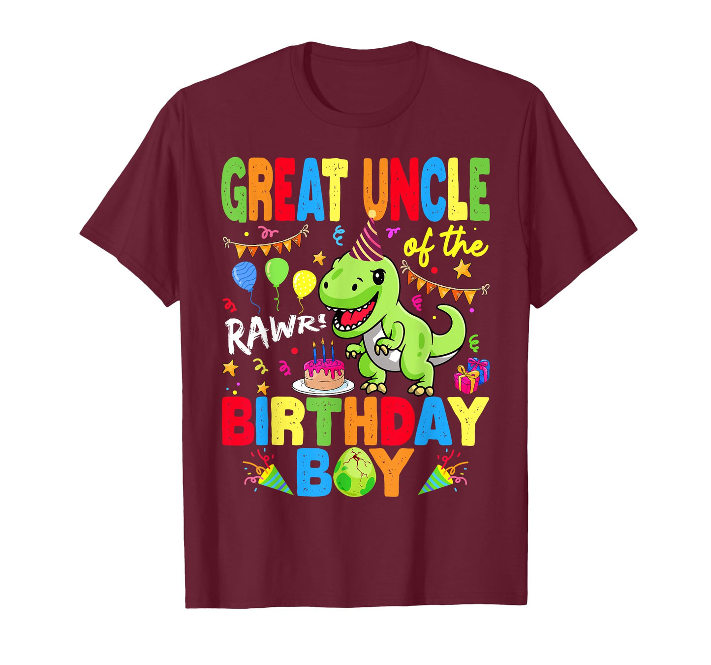 Great Uncle Of The Birthday Boy Dinosaur T-Rex RAWR T-Shirt