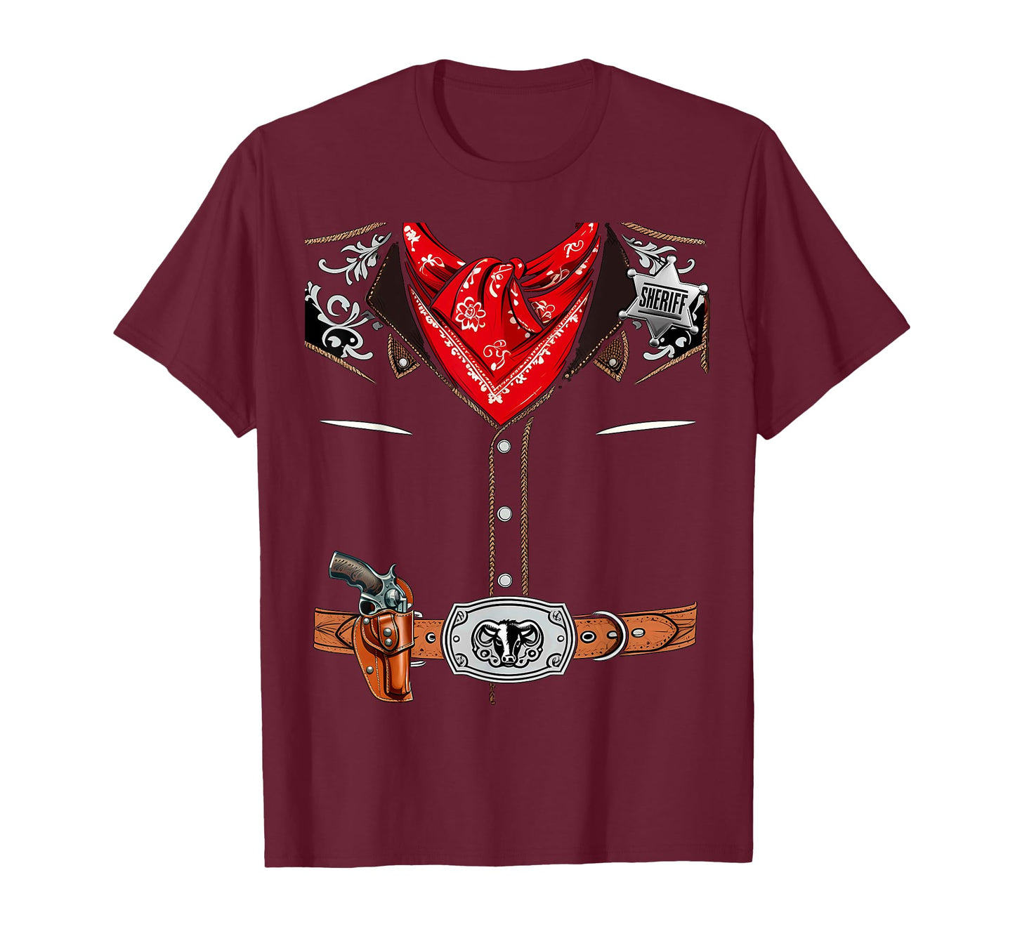 Western Sheriff Cowboy Vest Halloween Costume T-Shirt