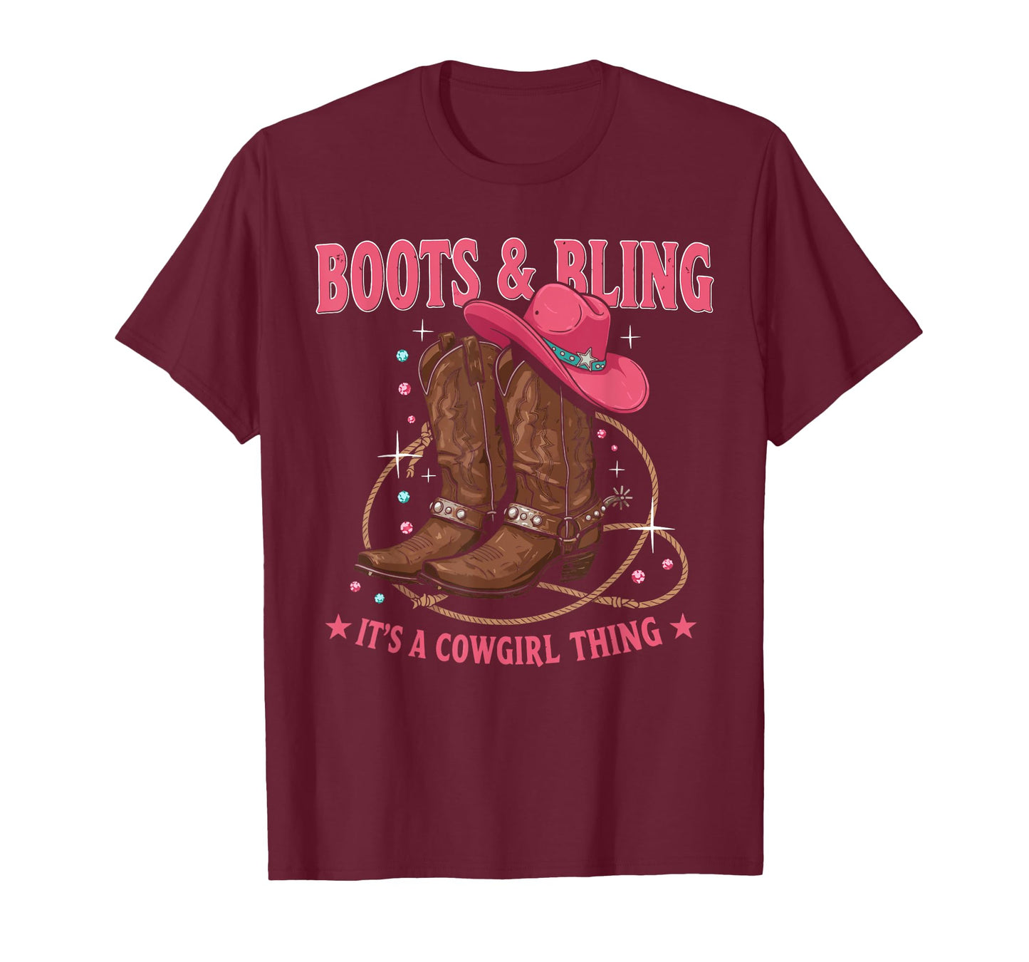 Howdy Country Rodeo Girl Western Boots & Bling its a Cowgirl T-Shirt