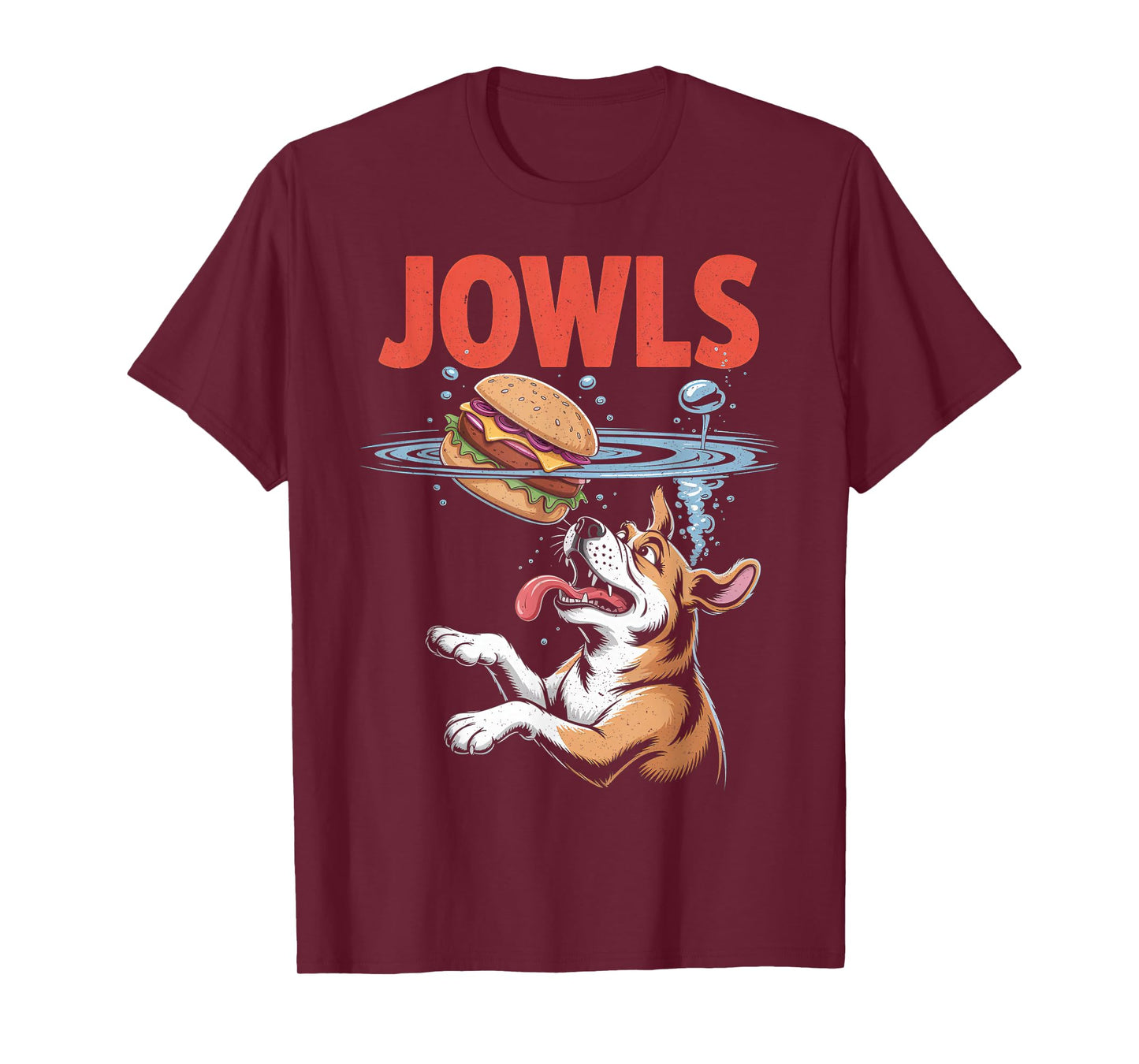 Funny Dog Jowls Burger, Puppy Lover T-Shirt