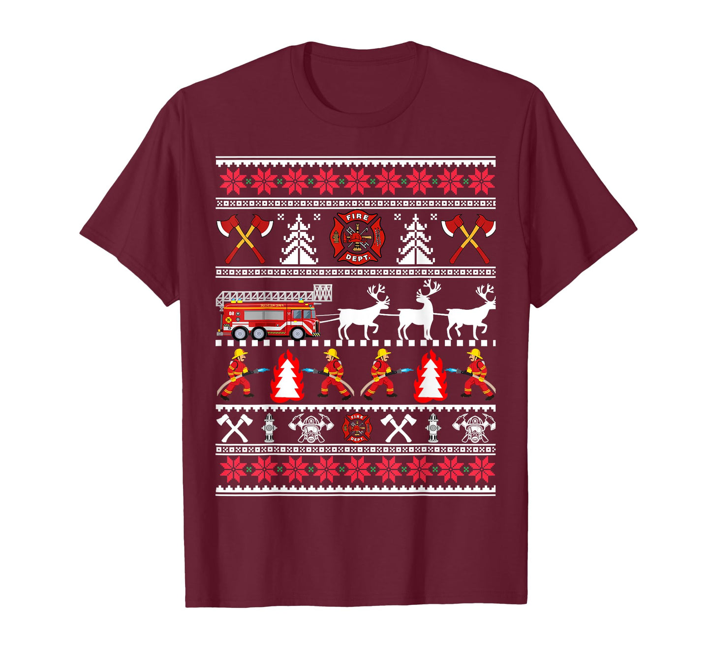Firefighter Ugly Christmas Sweater, Fireman Fire Department T-Shirt