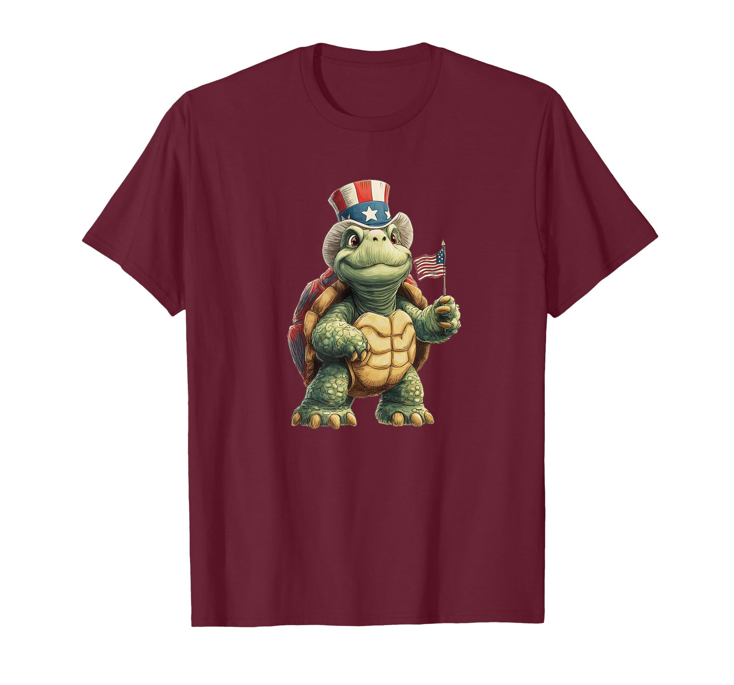 Nice Turtle with US Flag for Patriotic Turtles Lovers T-Shirt