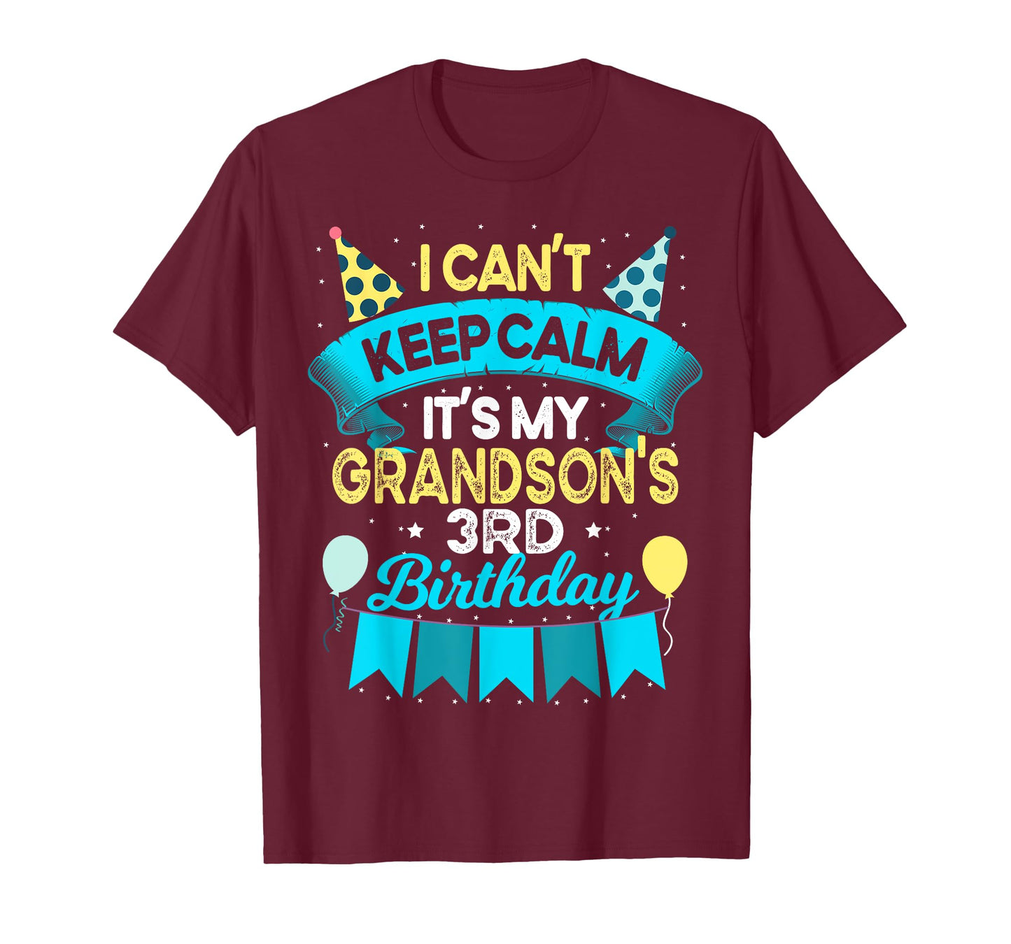 3 Years Old Grandson Gift It's My Grandson 3rd Birthday T-Shirt