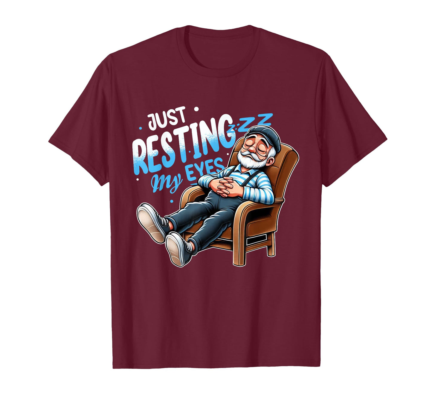 I'm Not Sleeping Just Resting My Eyes Retro Dad Joke Gifts T-Shirt