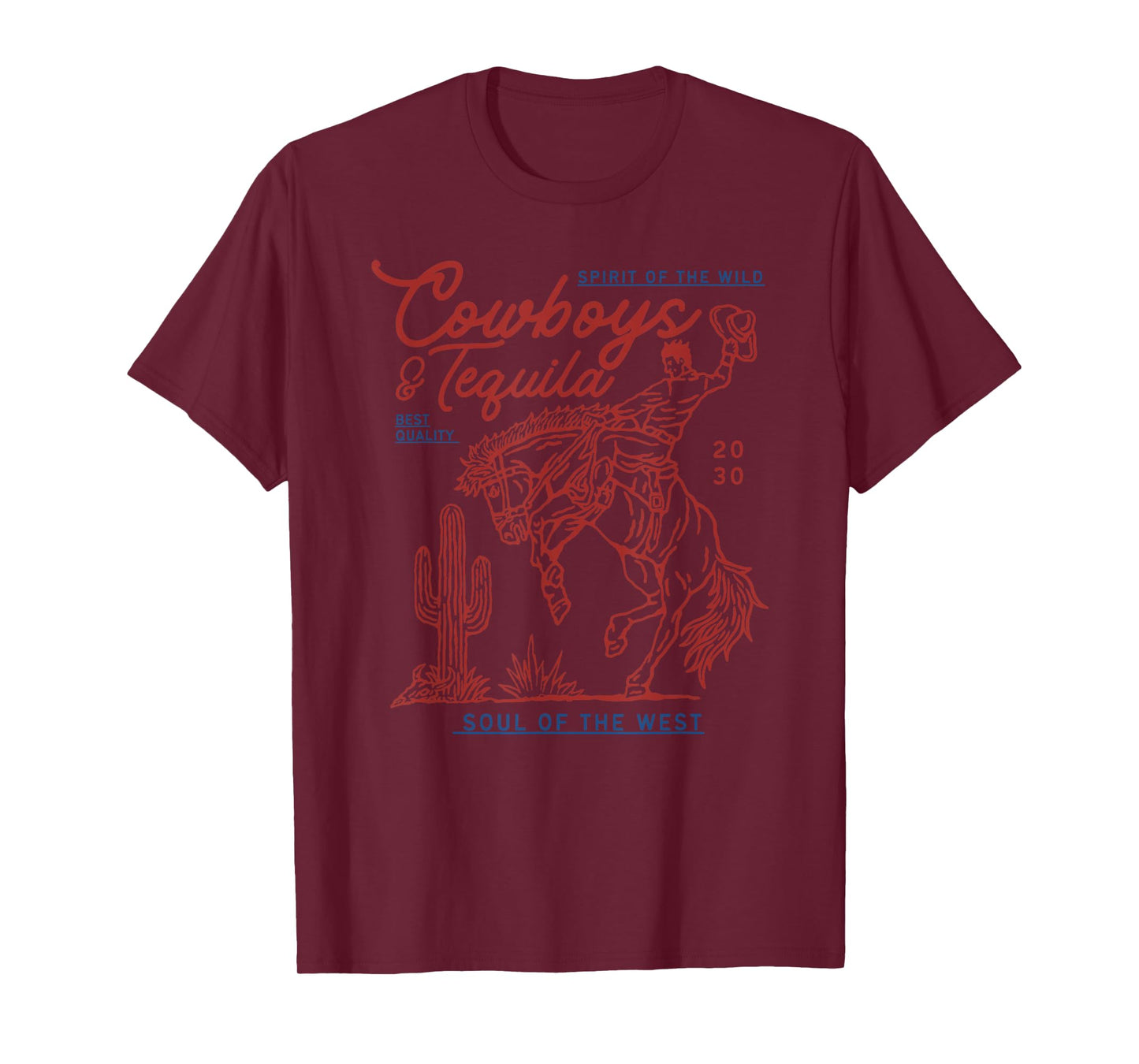 Texas Cowboys and Tequila Vintage Country Rodeo T-Shirt