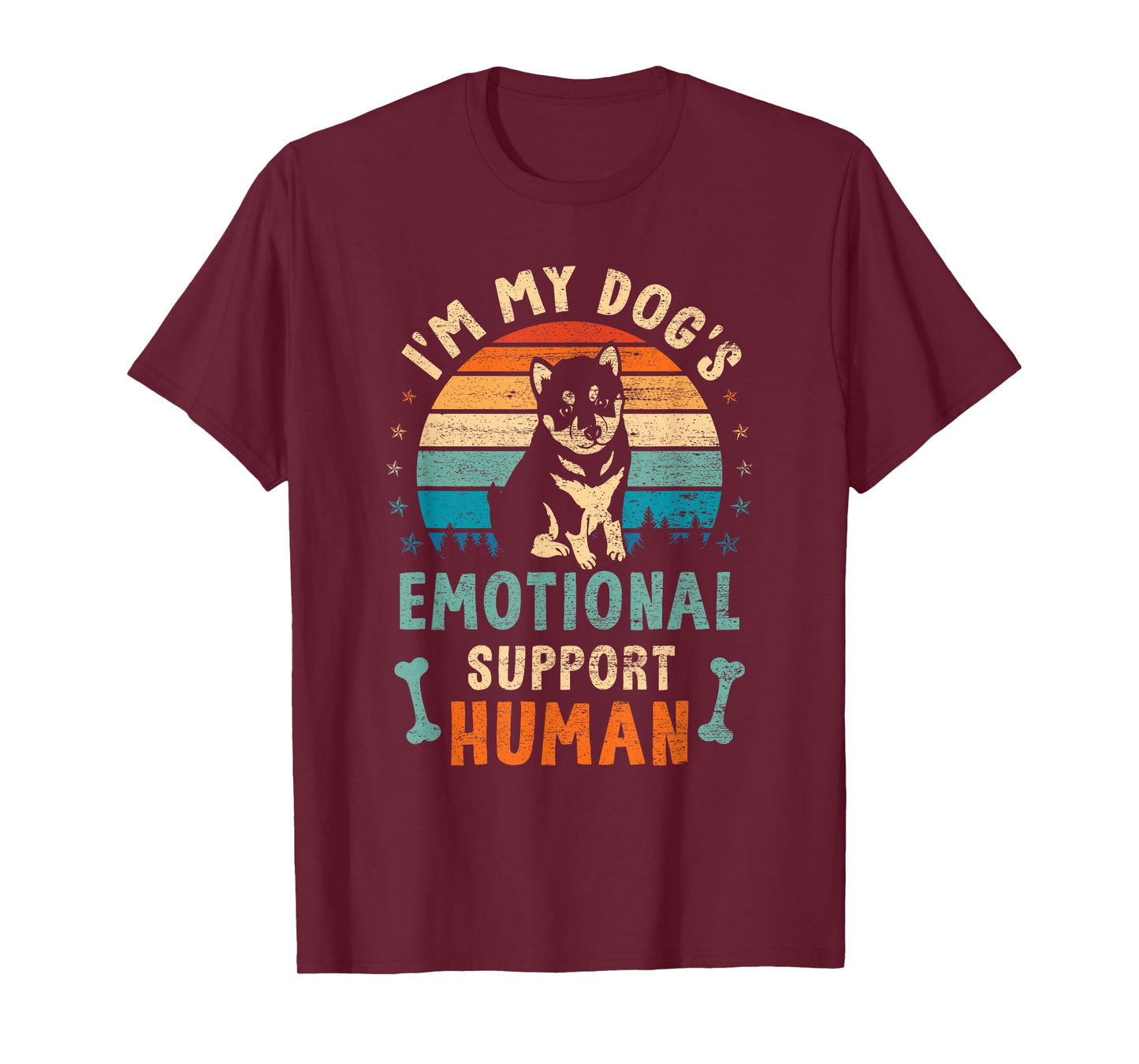 I'm My Dog's Emotional Supports Human Vintage Dog Lover T-Shirt