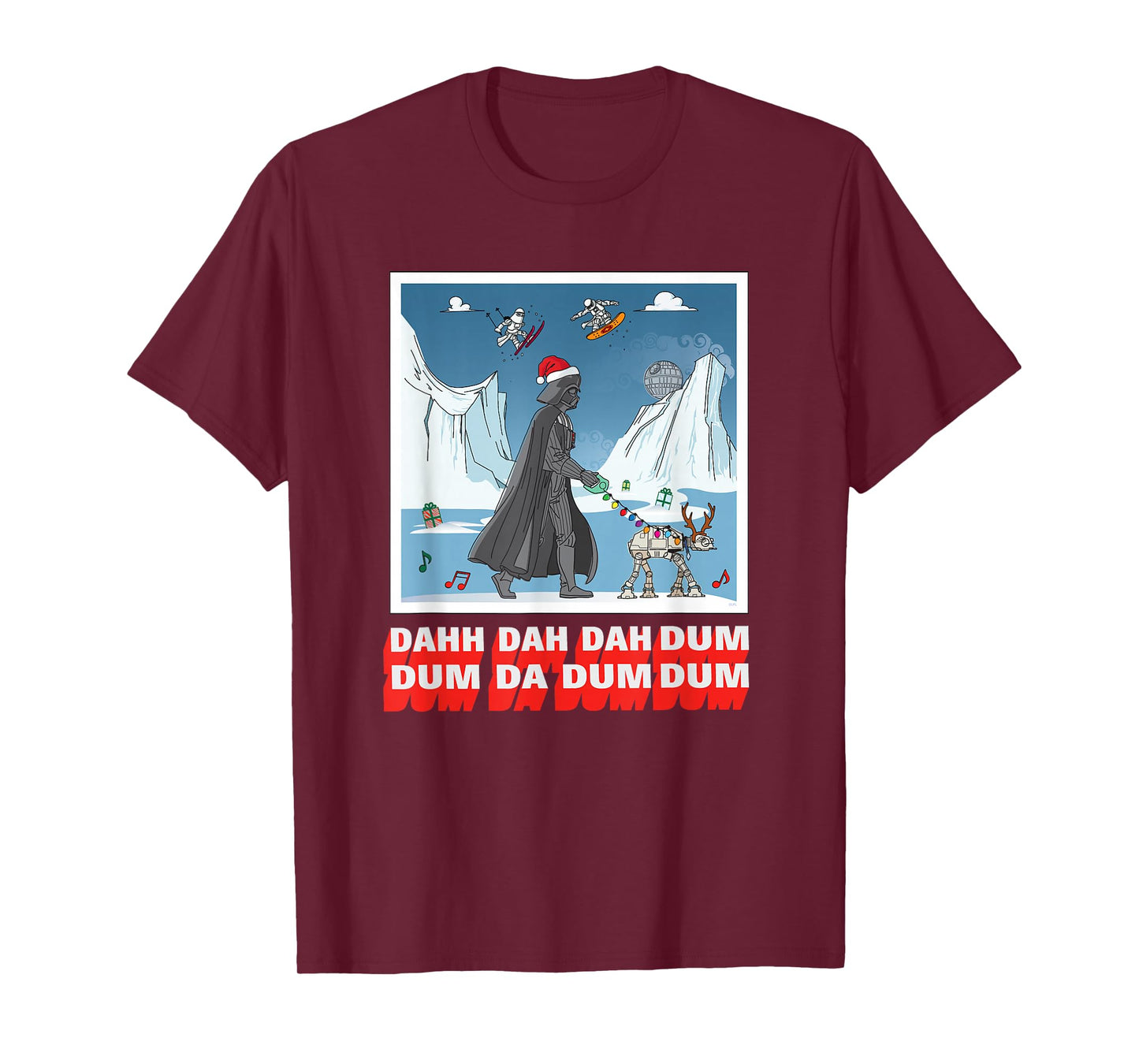 Star Wars Darth Vader AT-AT Dog Walker Christmas Holiday T-Shirt