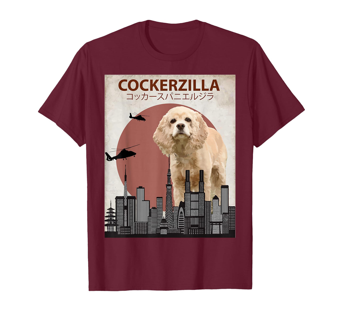 Cockerzilla Funny Cocker Spaniel T-Shirt | Dog Lovers Gift T-Shirt