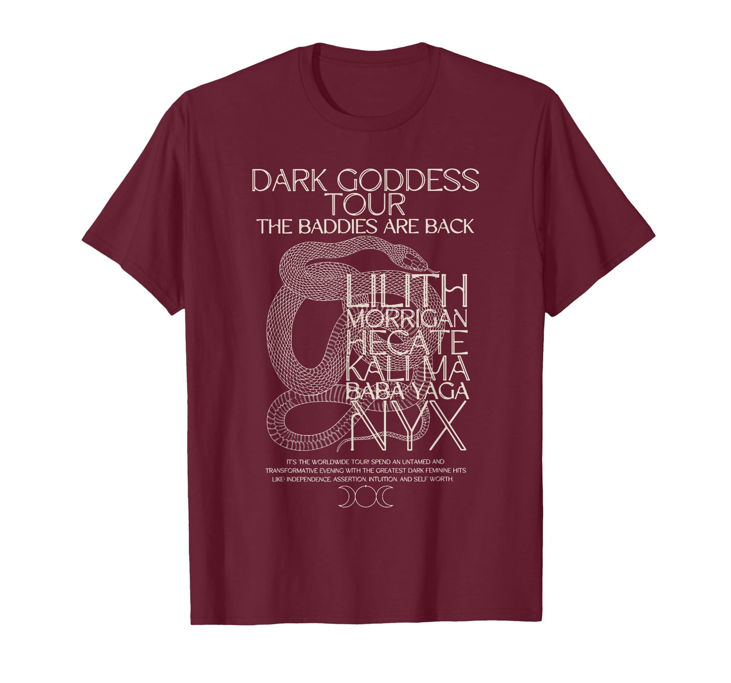 Dark Goddess Tour Nyx Lilith Hecate Morrigan Snake T-Shirt