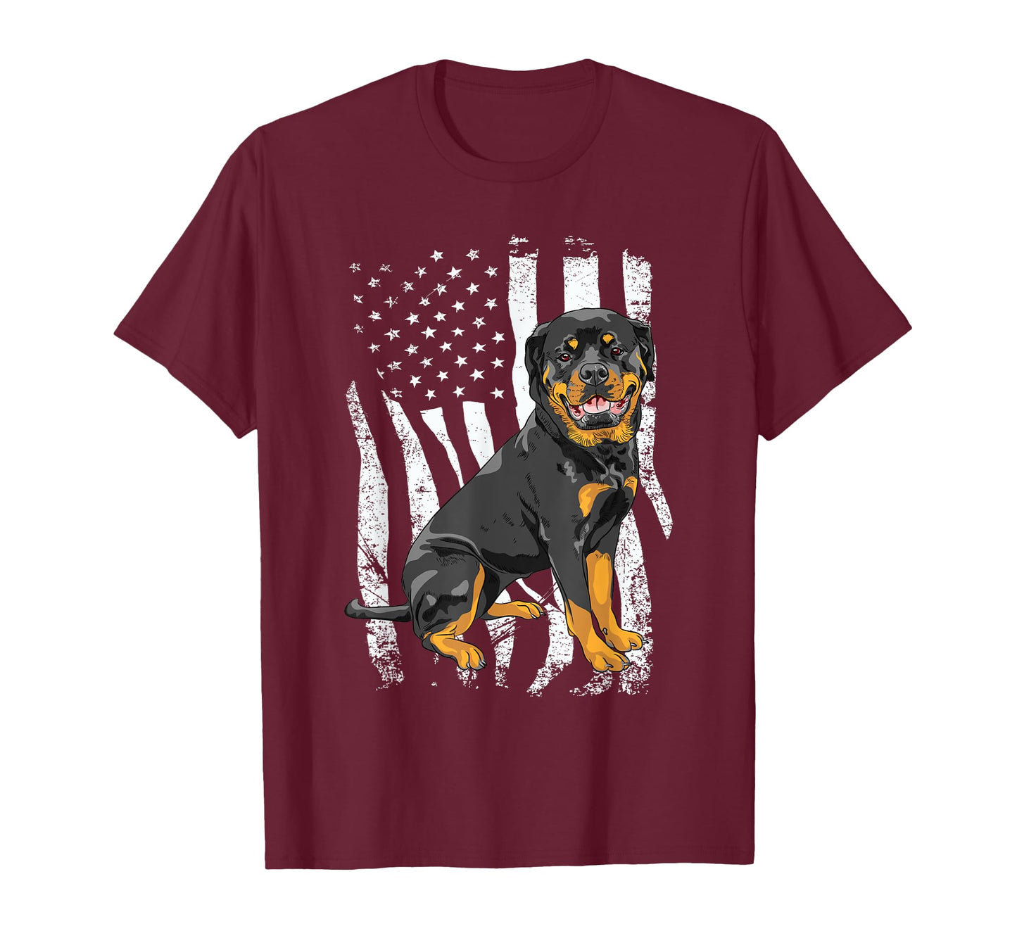 Rottweiler - USA American Flag Puppy Lover Dog Breeder T-Shirt