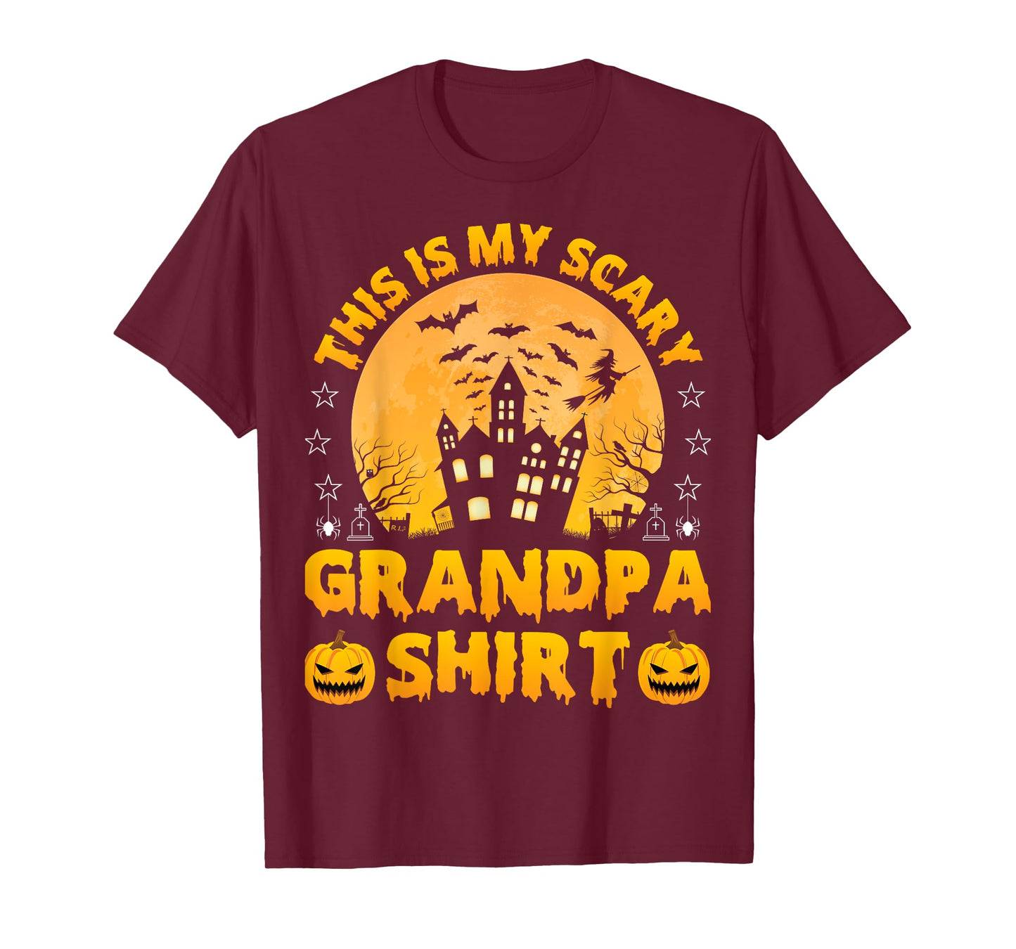 This Is My Scary Grandpa Shirt Spooky Halloween Grumpa Gifts T-Shirt