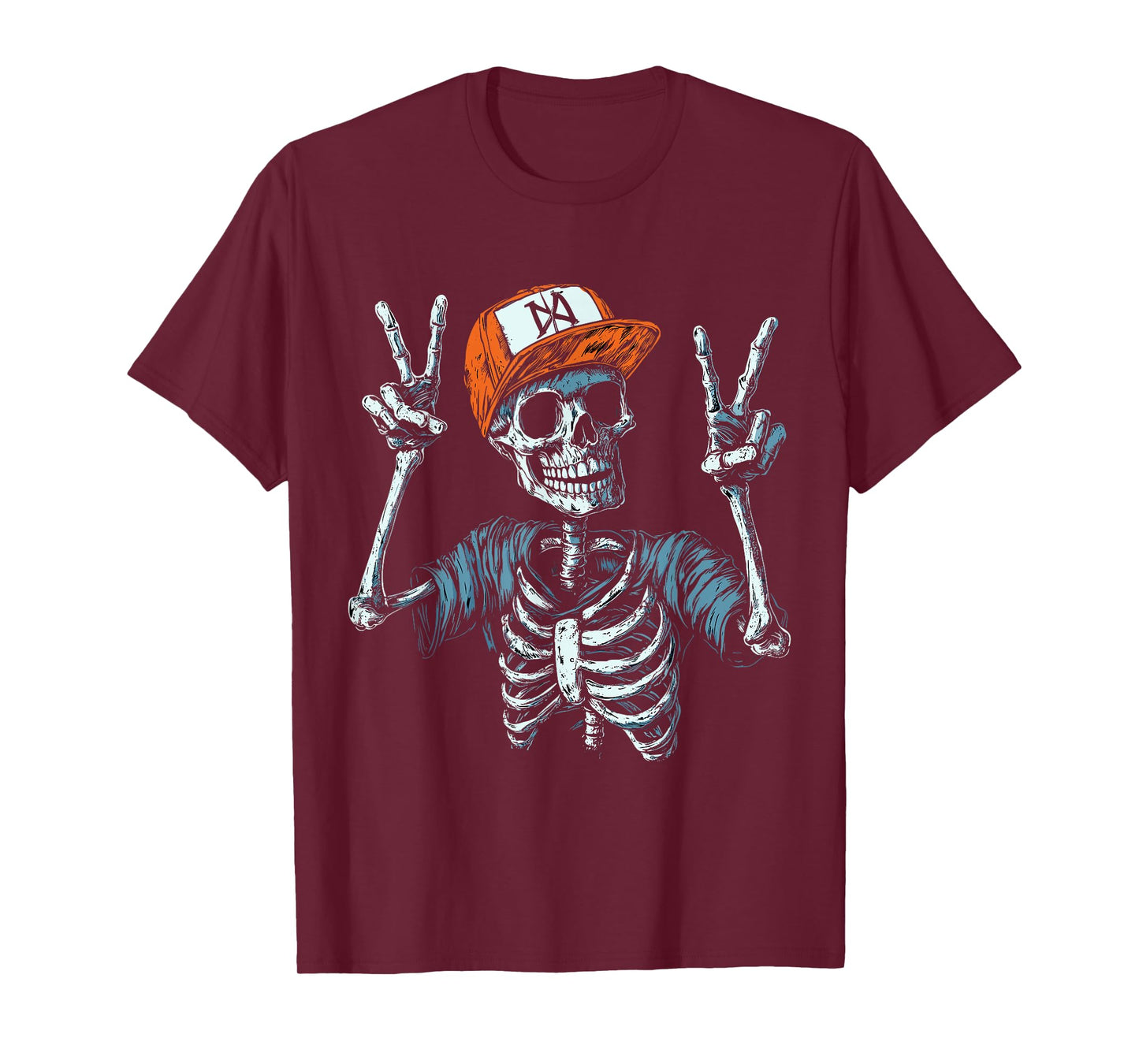 Skeleton Hand Peace Sign Bone T-Shirt