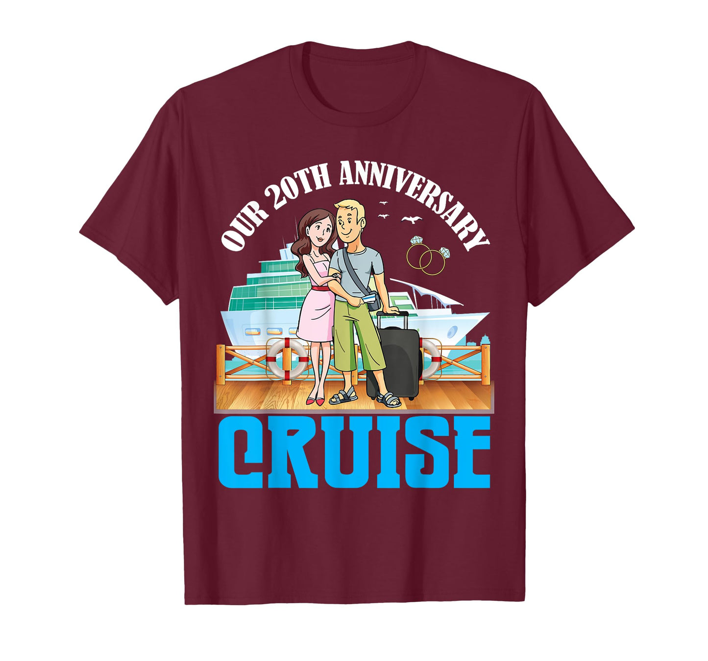 Couple Together Our 20th Anniversary Cruise Romantic Getaway T-Shirt