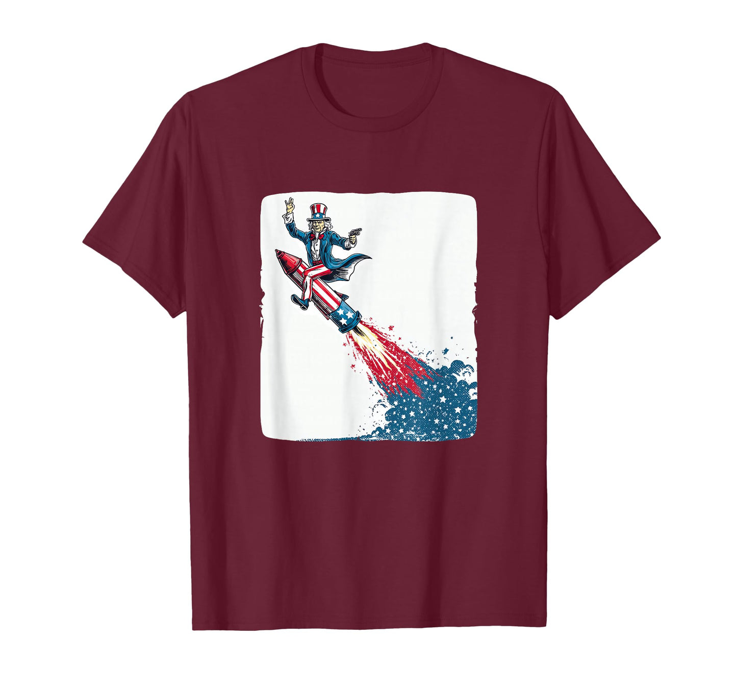 Funny Sam Rocket for Space and US Colors Lovers T-Shirt