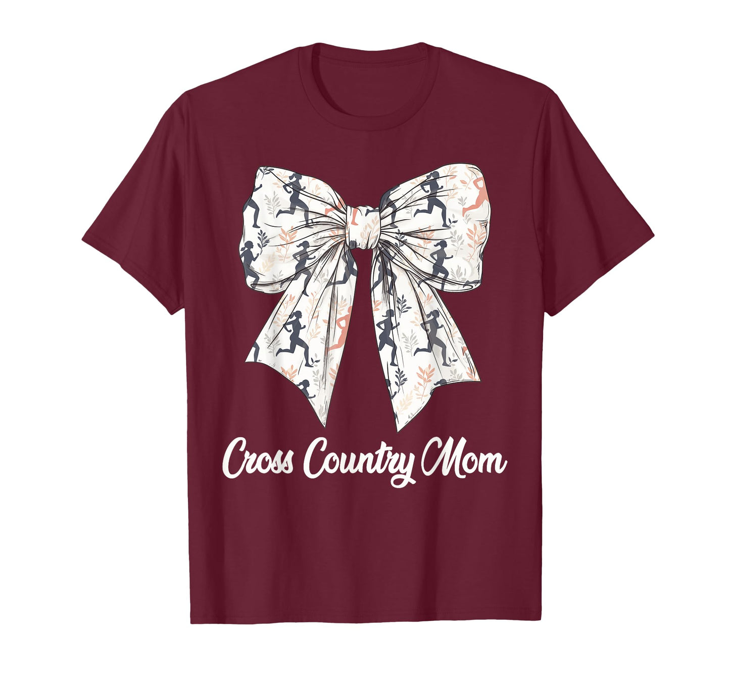 Cross Country Mom Coquette Bow Cute XC Lovers Mothers Day T-Shirt