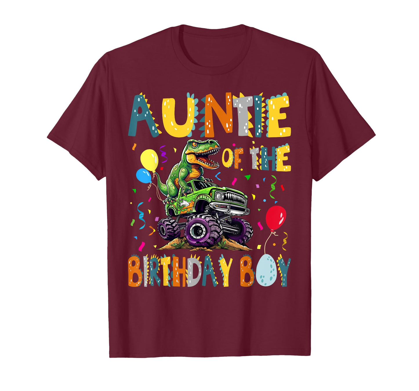 Auntie Of The Birthday Boy T-Rex Dinosaur Birthday Party T-Shirt