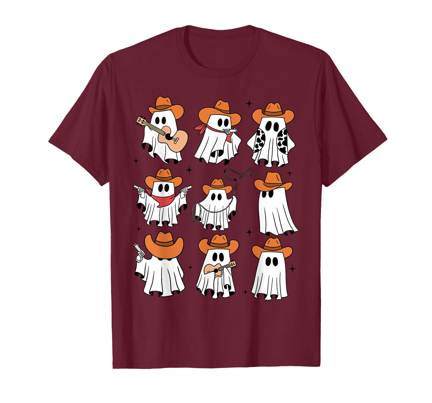 Funny Cowboys Ghost Western Halloween Howdy Rodeo Cute Ghoul T-Shirt