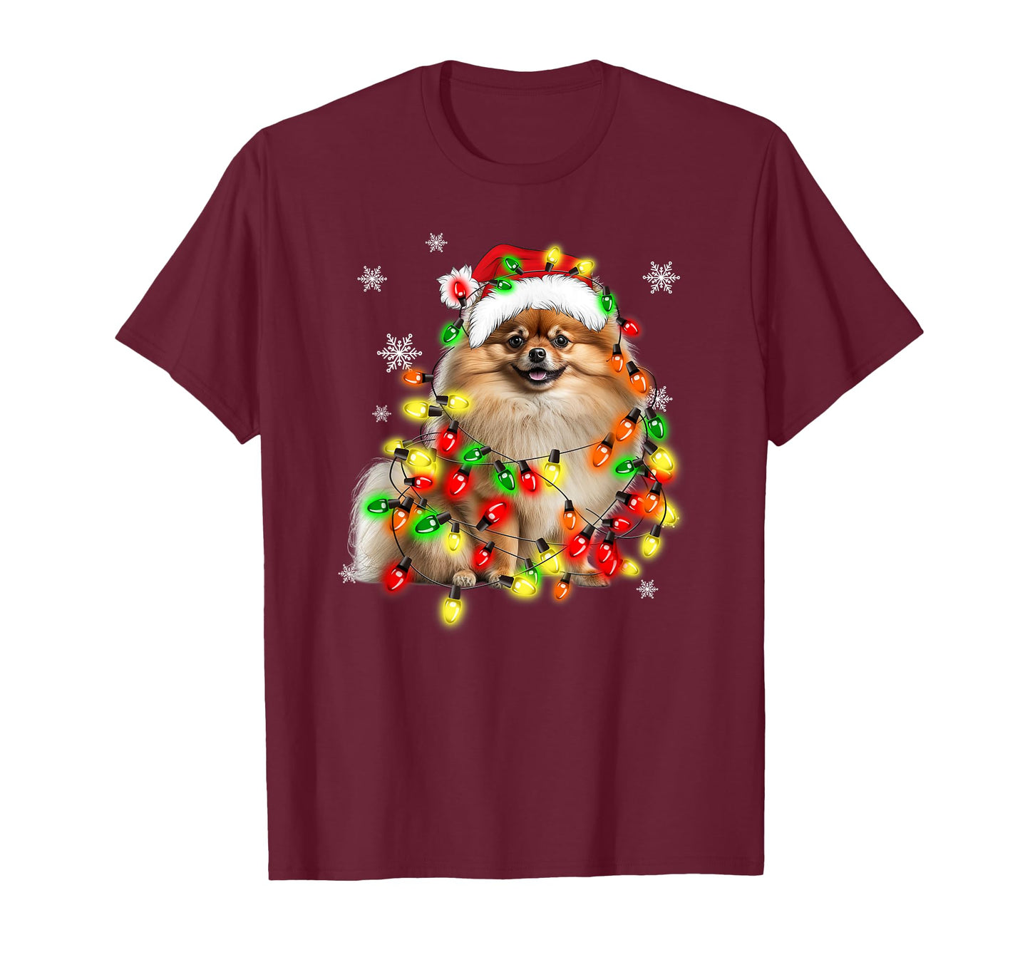 Pomeranian Dog Family Matching Christmas T-Shirt, Unisex-Adults/Kids, Black, Small, Short Sleeve, Cotton Blend, Novelty, Christmas, Dog Lovers, Families