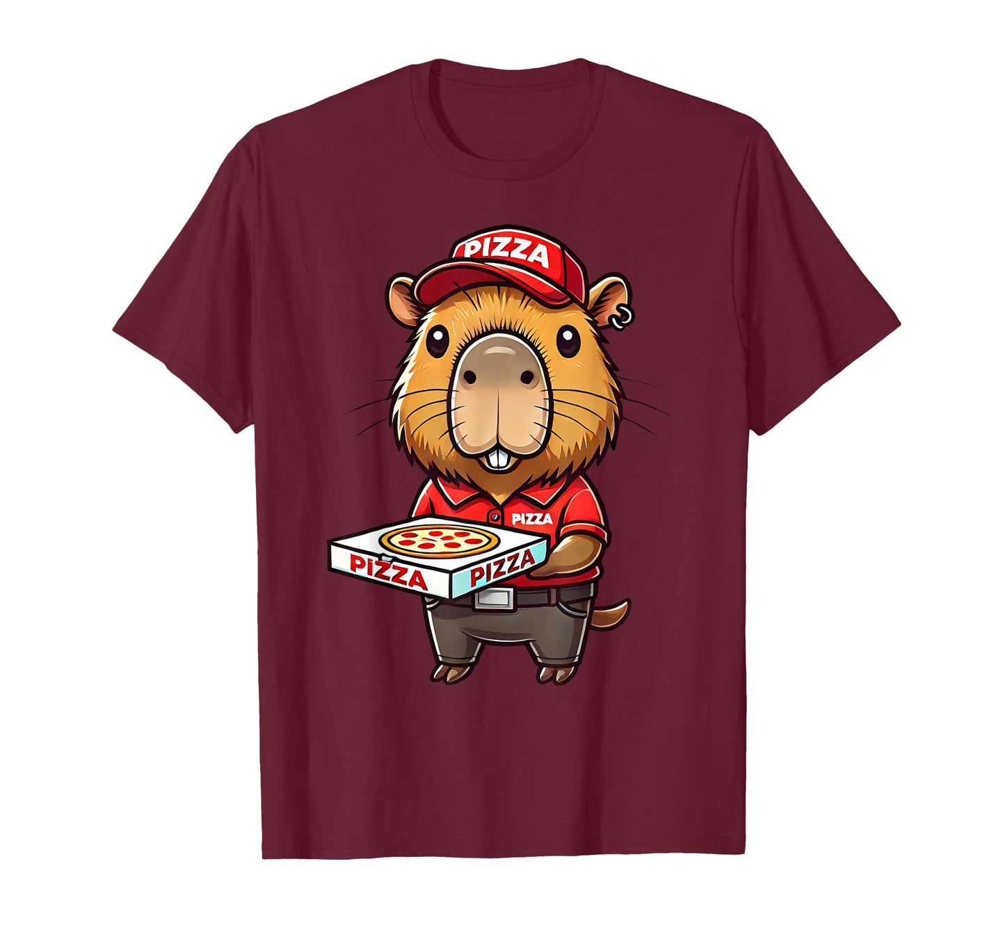 Capybara Funny Pizza Delivery Costume Men Women Kids T-Shirt