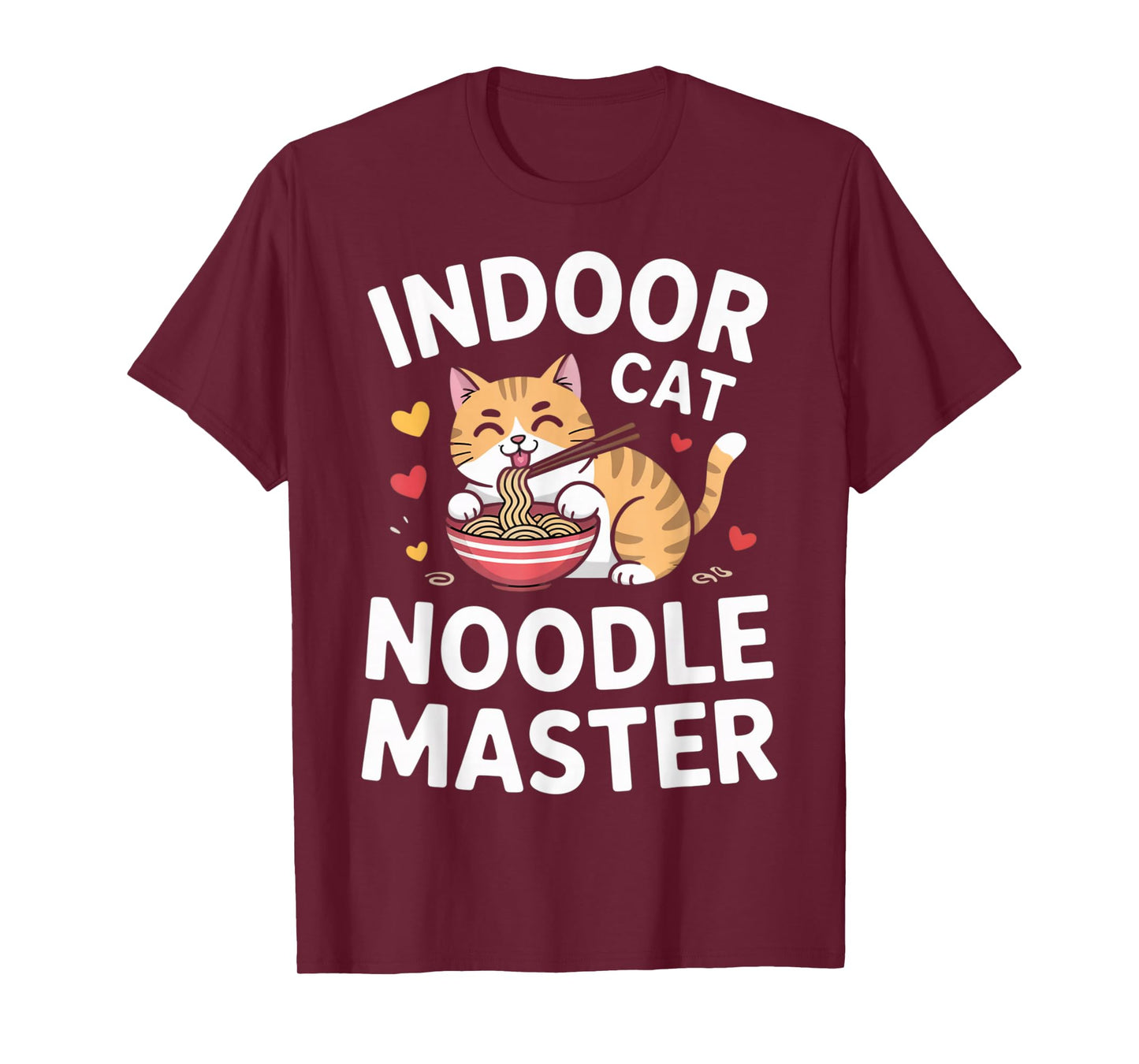 Indoor Cat Noodle Master Kawaii Ramen Cat Lover T-Shirt