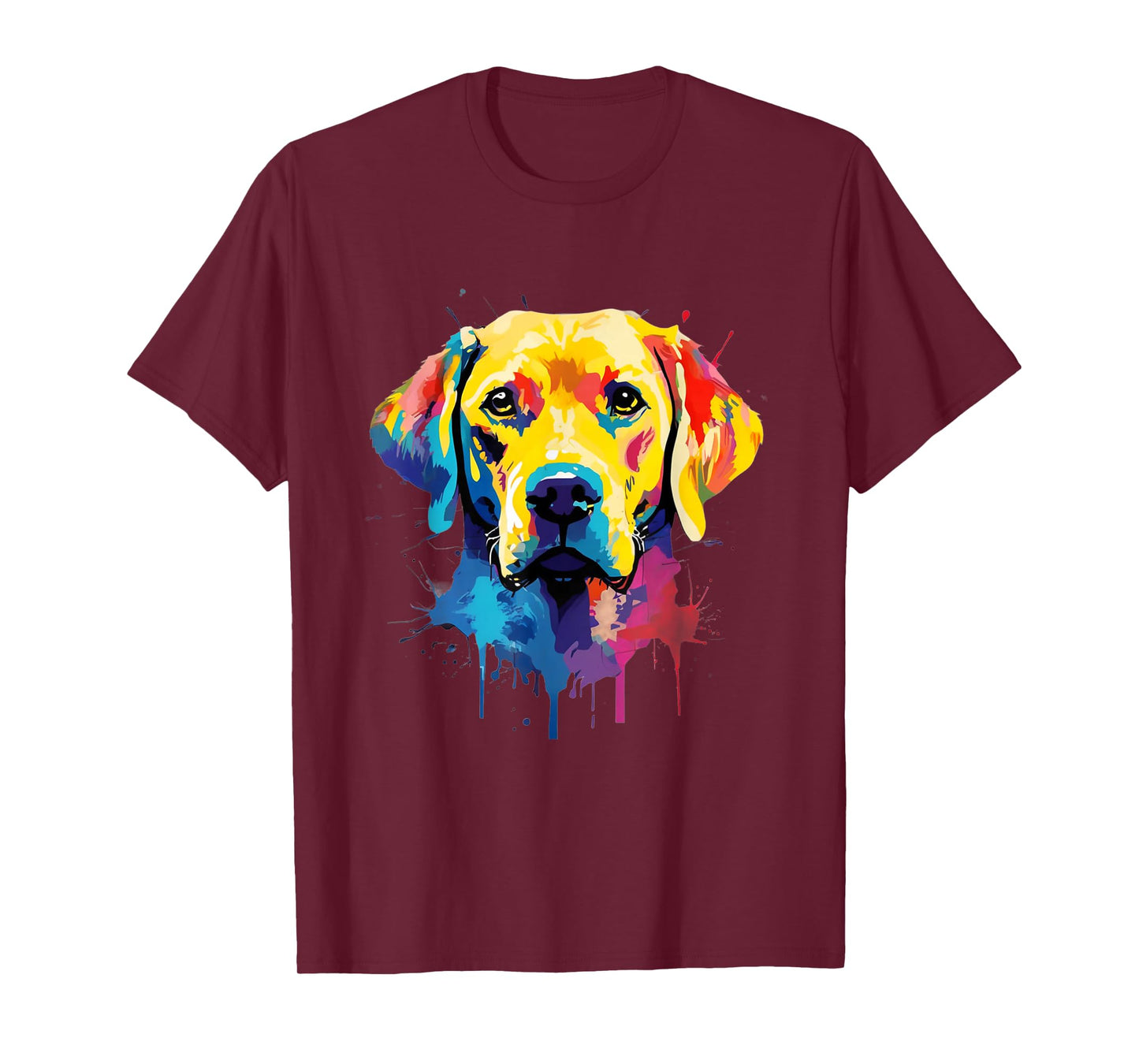 Colourful Labrador Yellow Golden Lab Retriever Splash Paint T-Shirt