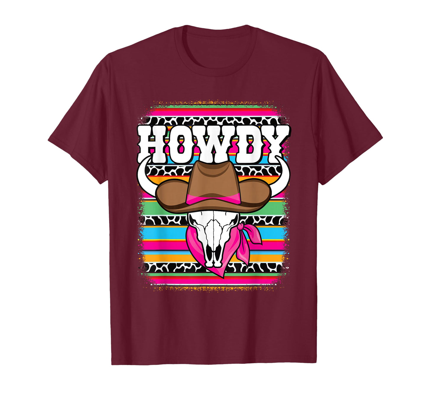 Howdy Serape Western Country Cowgirl Texas Rodeo Women Girls T-Shirt