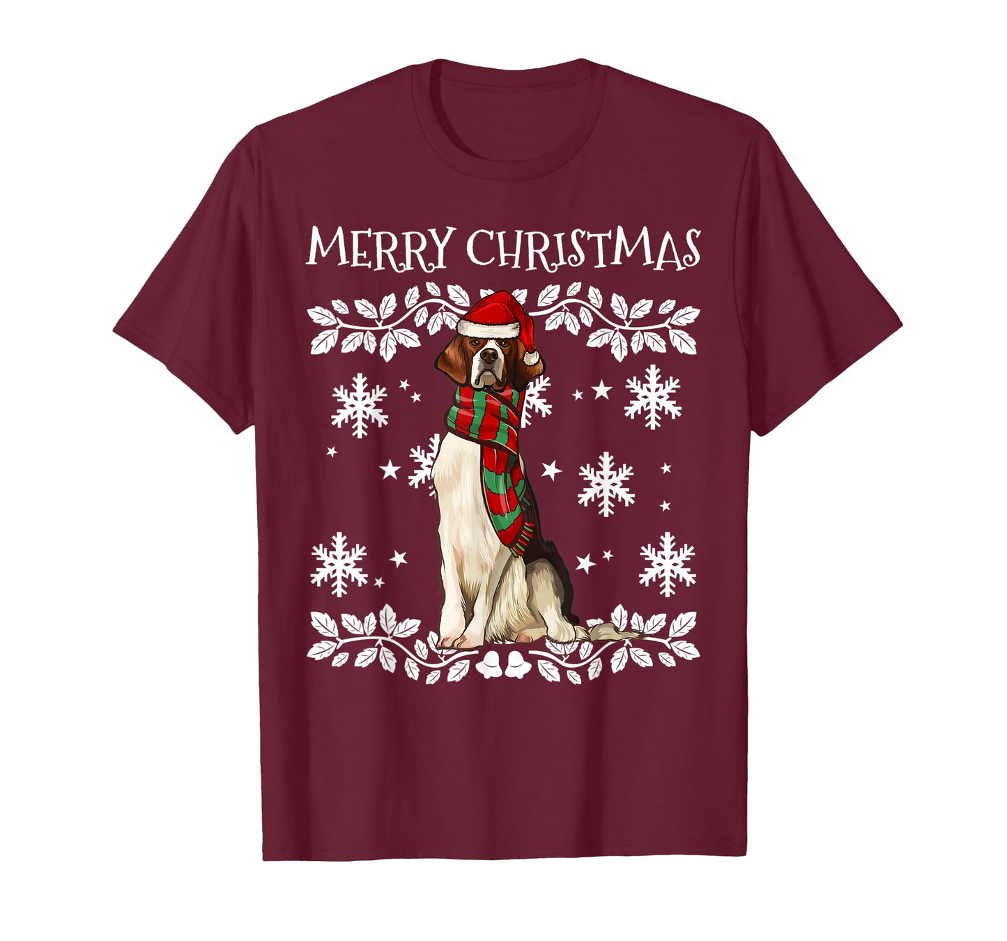 Merry Christmas Ornament Irish Red White Setter Xmas Santa T-Shirt