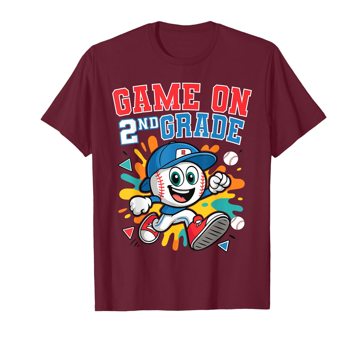 2nd Grade Back to School Baseball Drip Game On Funny T-Shirt