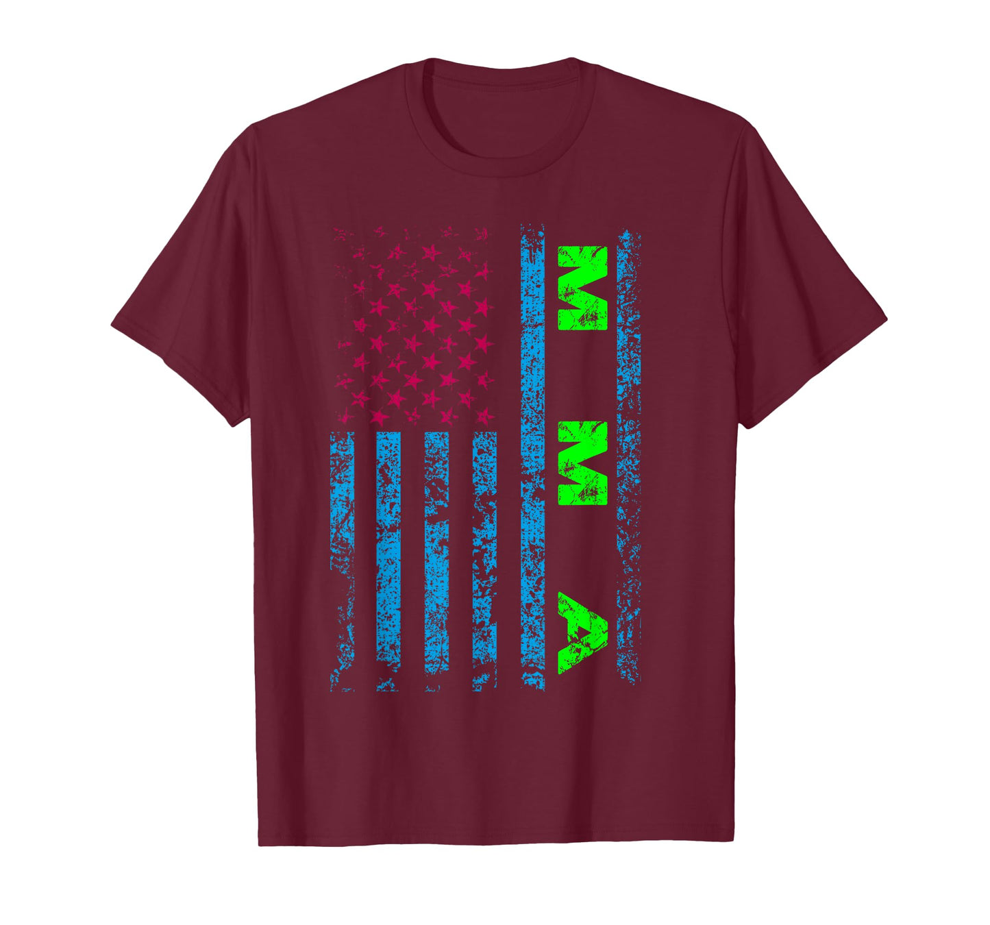American USA Flag MMA Mixed Martial Arts Fighter Vintage T-Shirt