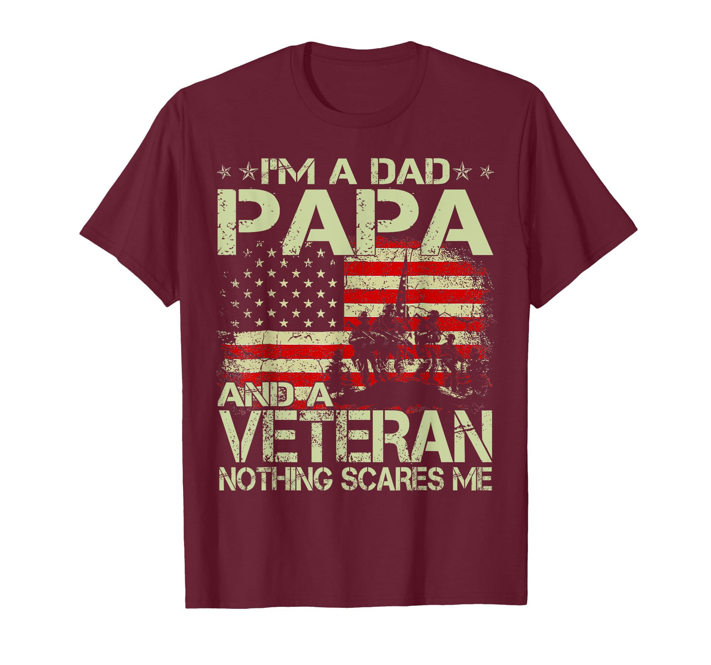 I'm A Dad Papa and A Veteran T Shirt for Dad Fathers Day T-Shirt