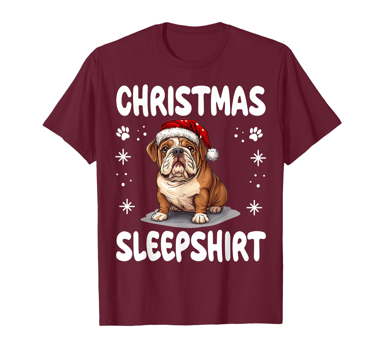 English Bulldog dog Dog Nightgown Pajama Christmas T-Shirt