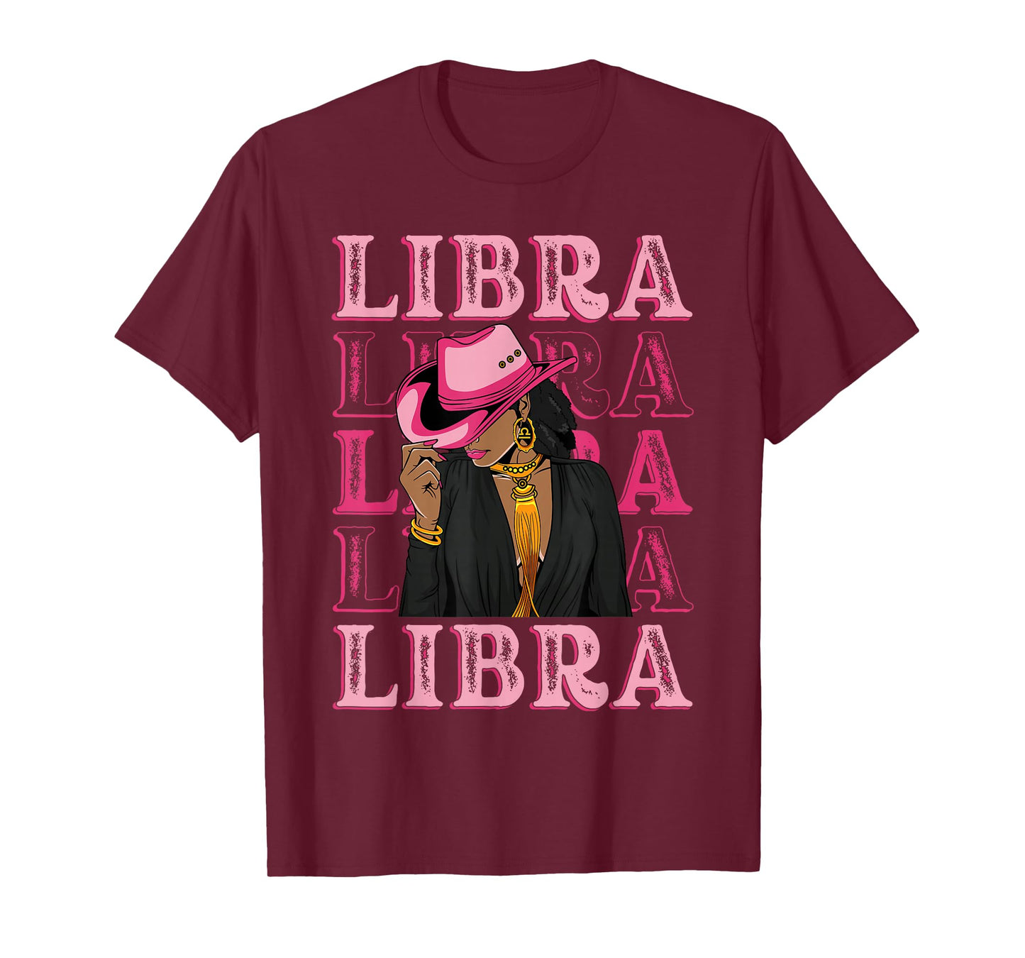 Libra Western Black Cowgirl African American Zodiac T-Shirt