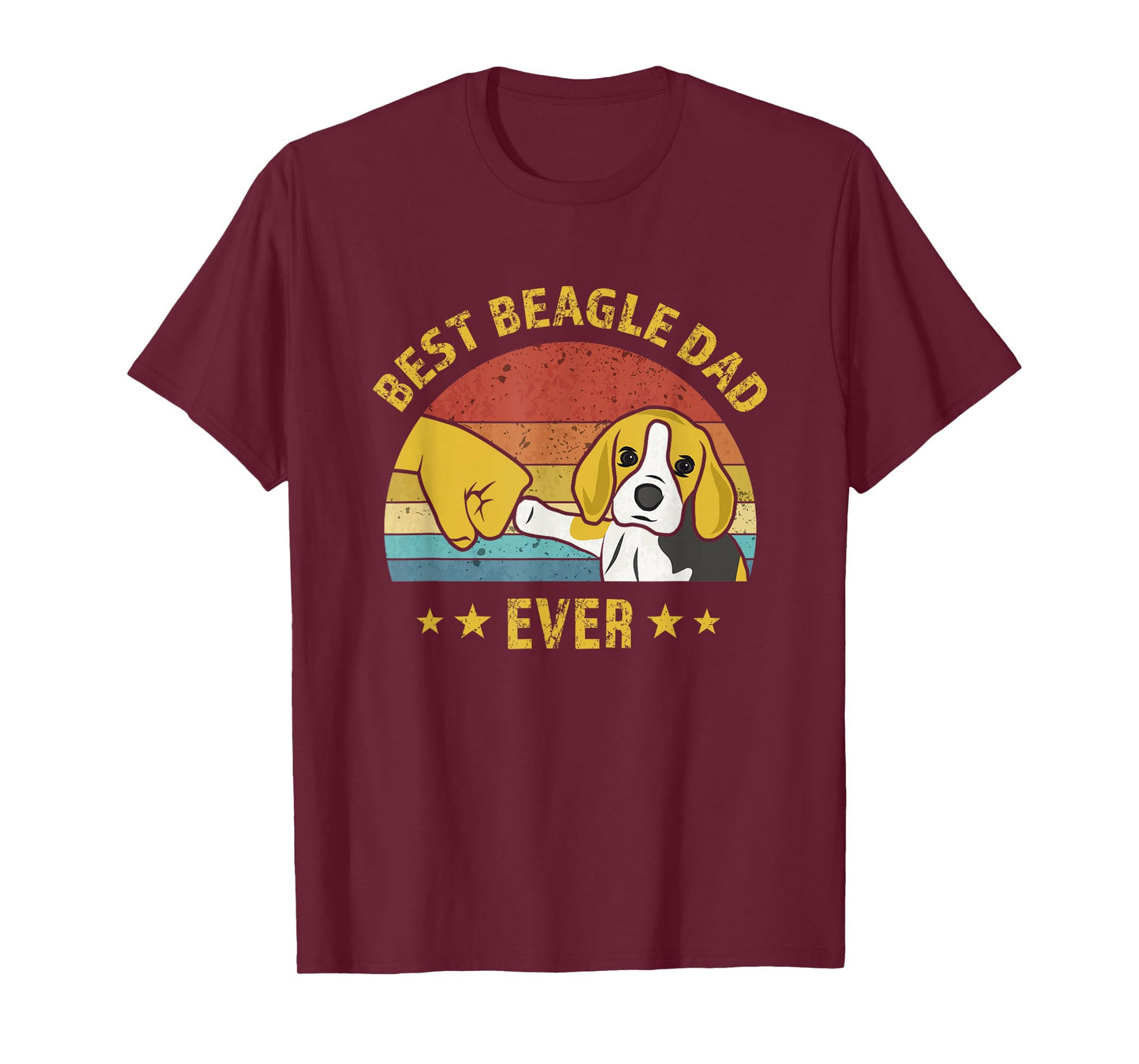 Cute Best Beagle Dad Ever Vintage Puppy Lover Retro Design T-Shirt