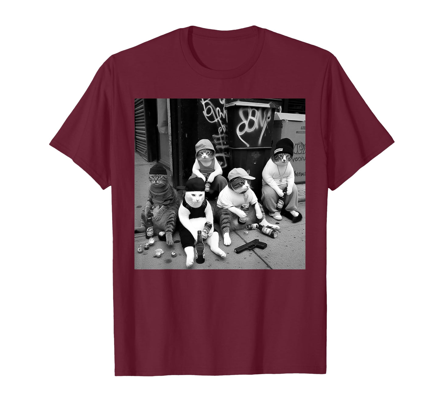 Mexican Gangster Cat Tee, Funny Gangster Cats Street Design T-Shirt