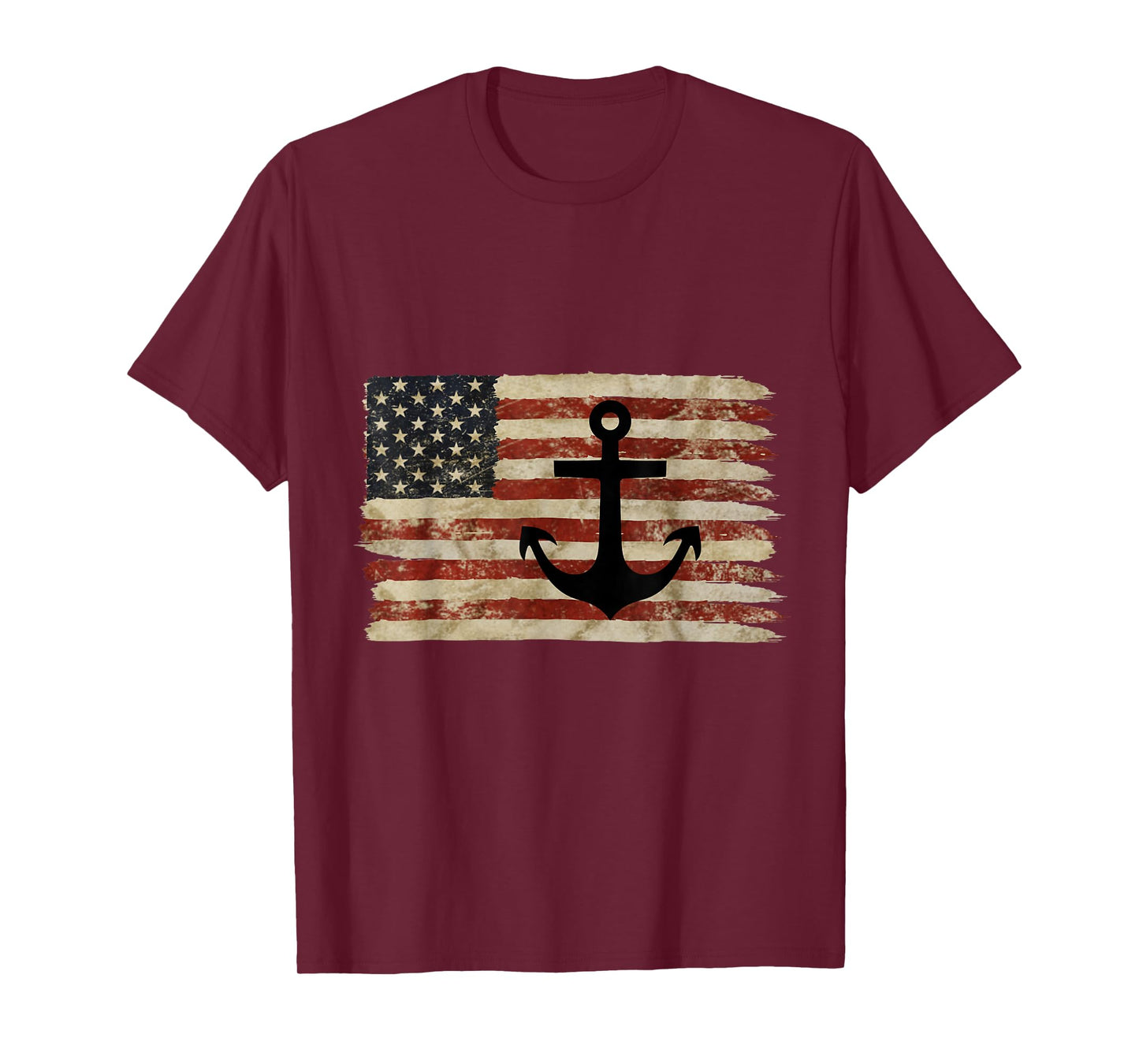 USA American Flag Nautical Anchor Patriotic Sailor Military T-Shirt