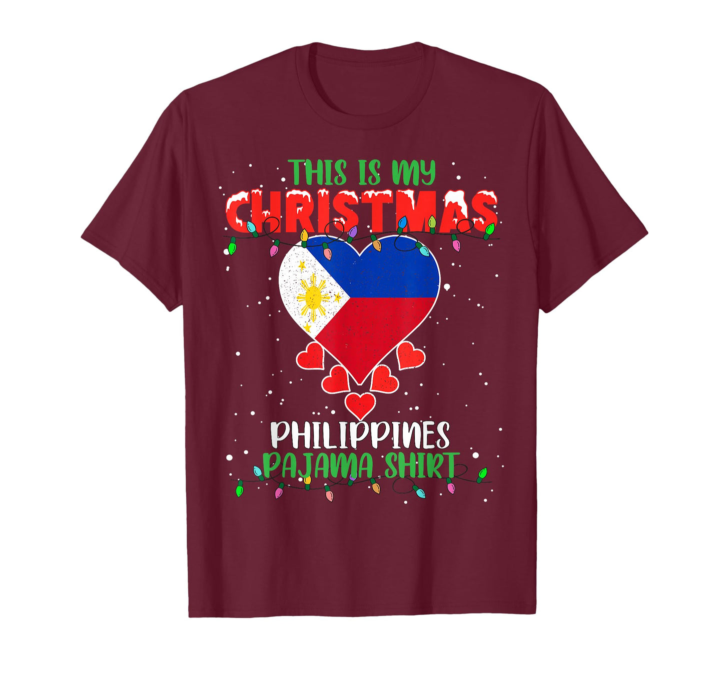 This Is My Christmas Lights Love Philippines Flag Pajama T-Shirt