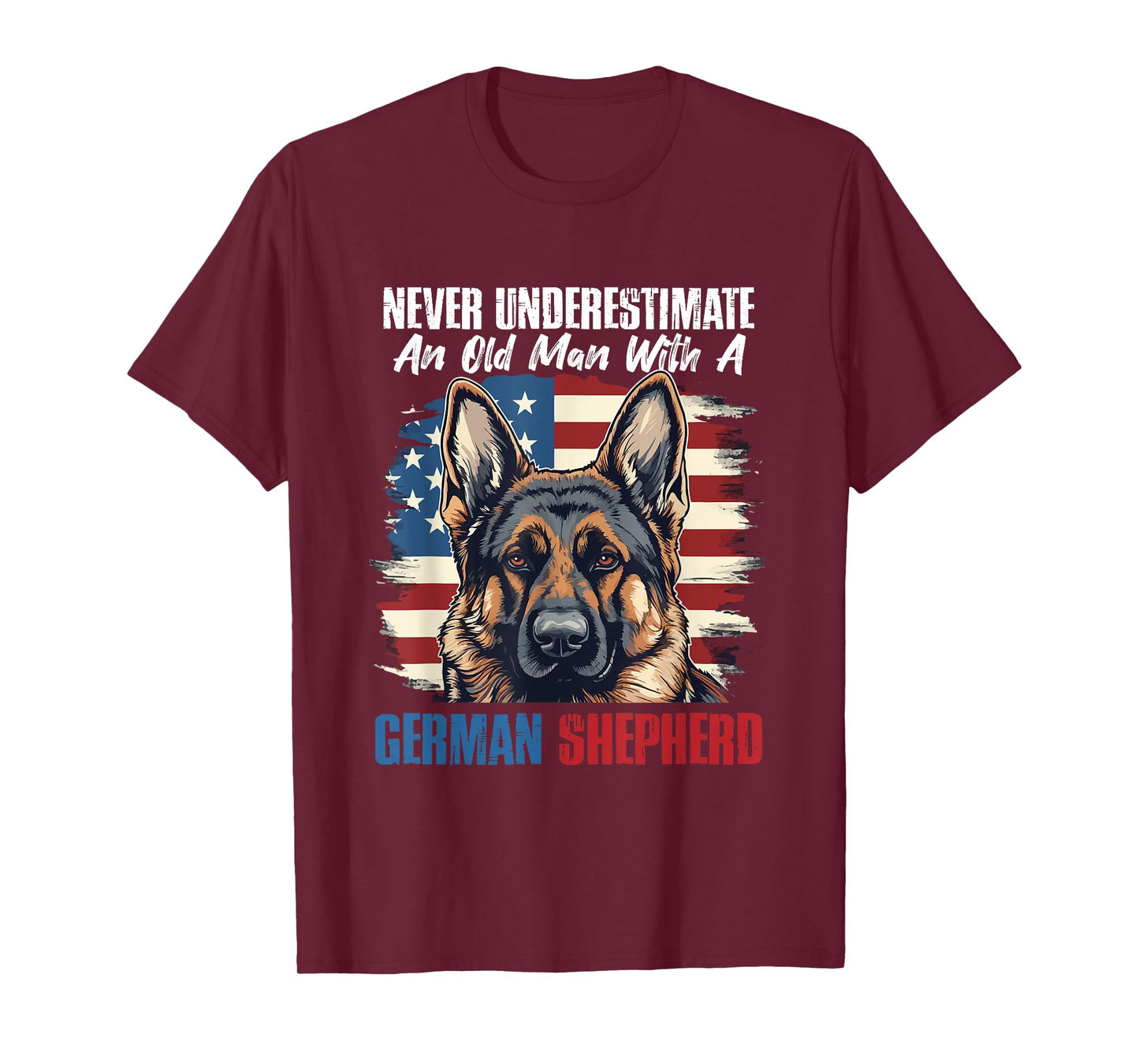 German Shepherd Dog Breed Never Underestimate an Old Man T-Shirt