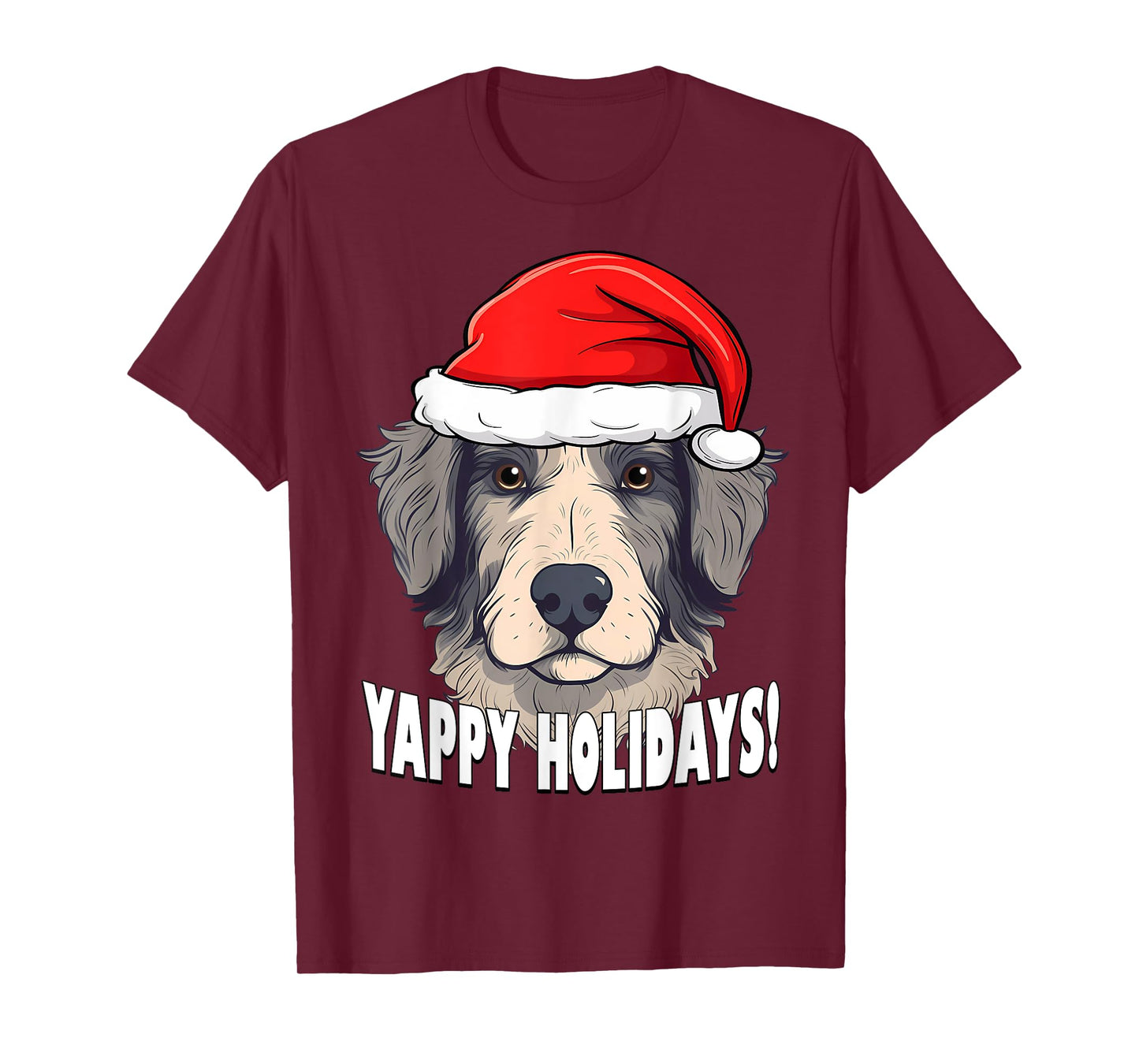 Christmas Aussiedoodle Yappy Holidays Funny Puppy Dog T-Shirt