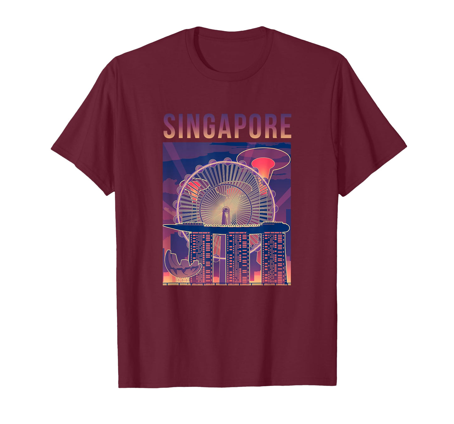 Singapore Travel Outfit City Skyline With Iconic Landmarks T-Shirt