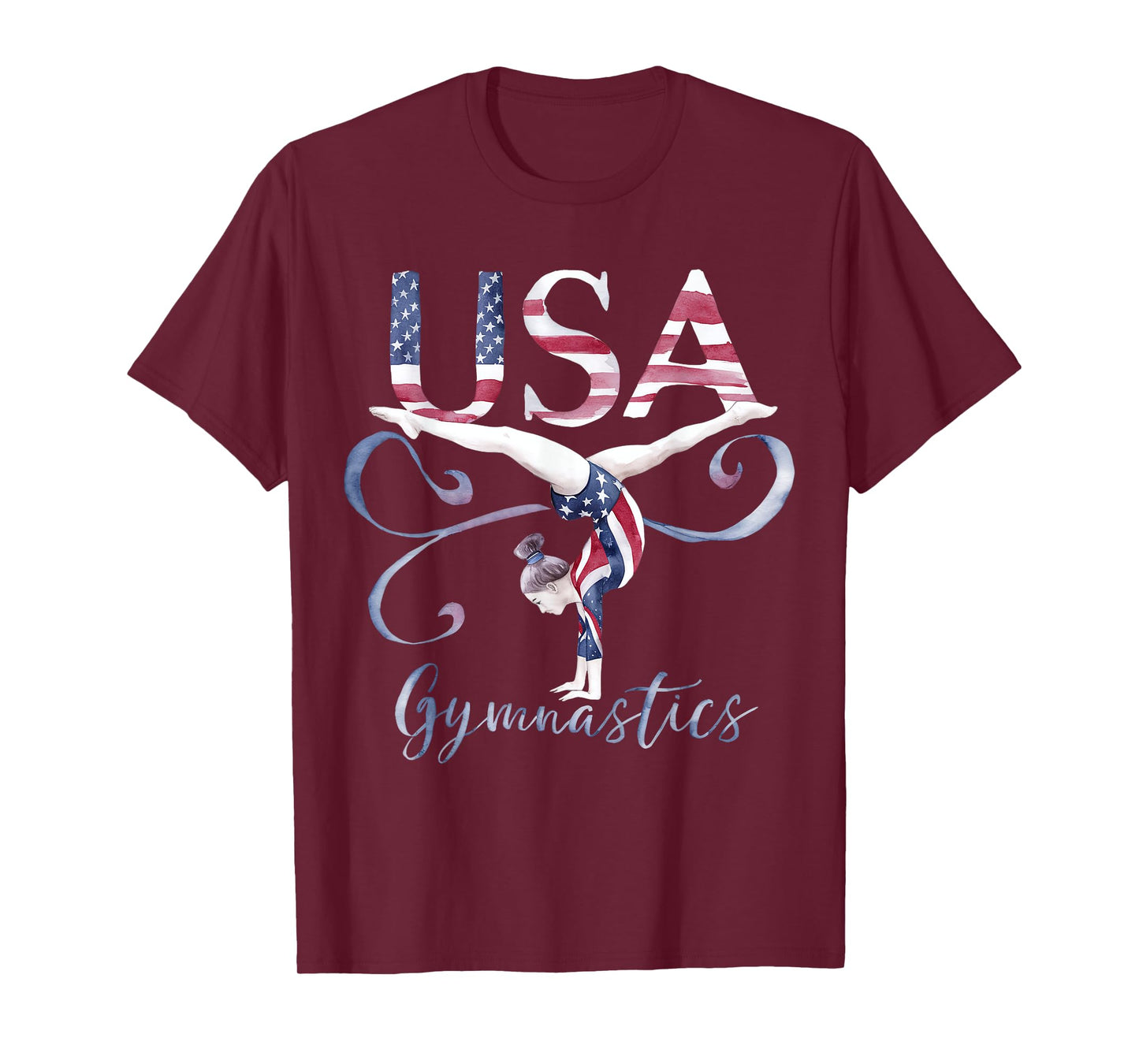Gymnastics Patriotic USA Gymnast American Pride Women Girls T-Shirt