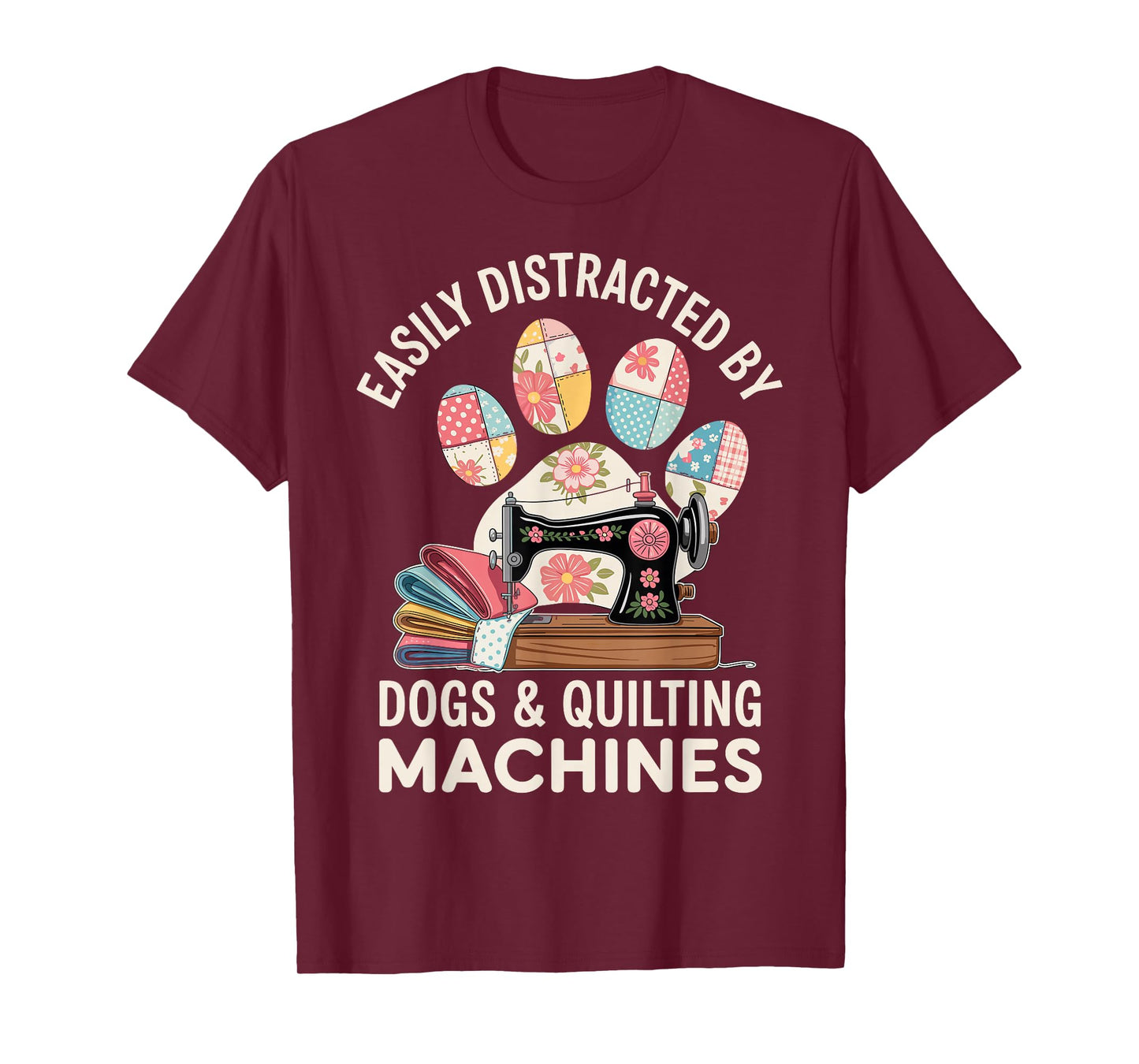 Dogs And Quilting Machines Quilt Funny Quilting T-Shirt