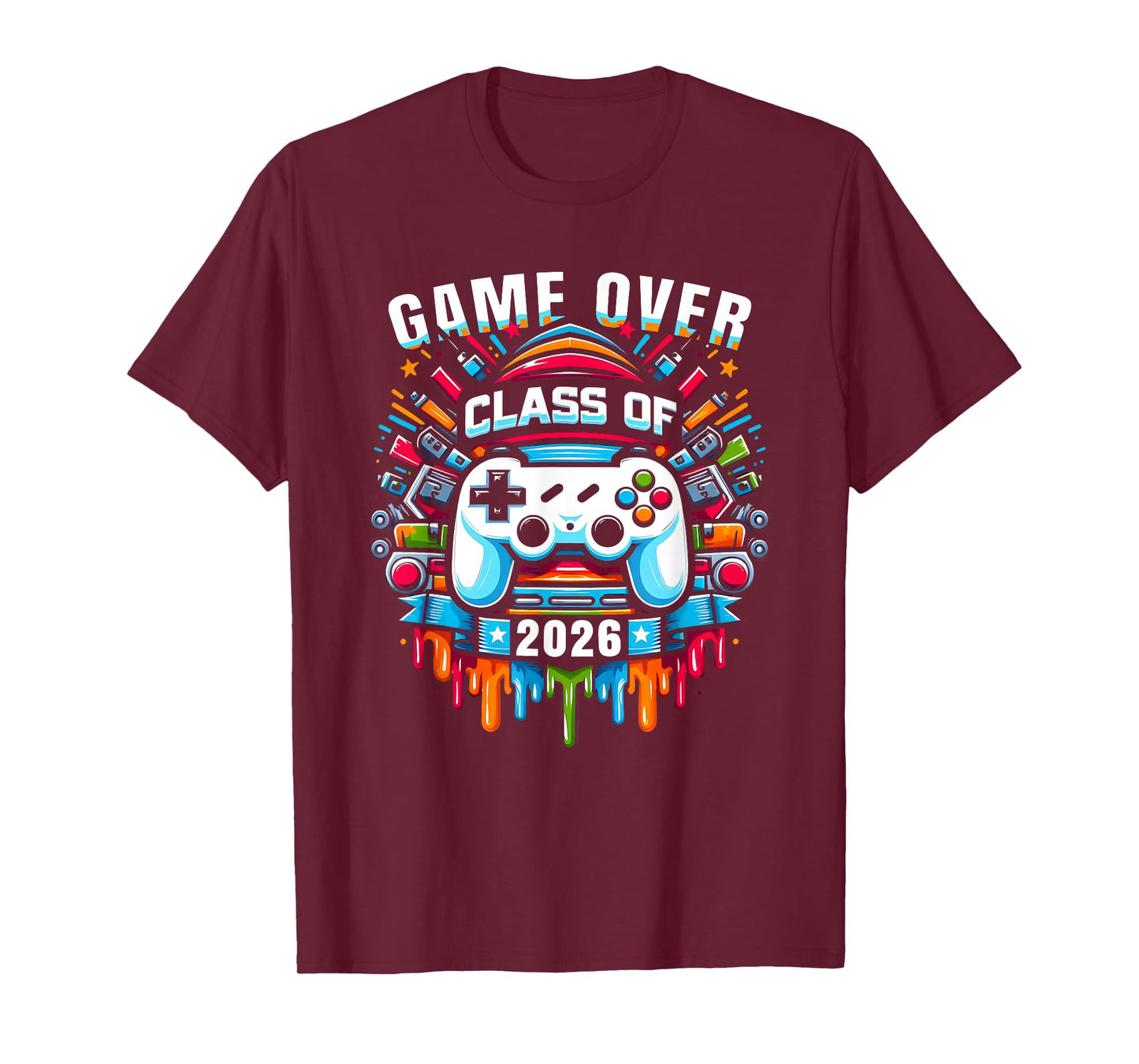 Game Over Class Of 2026 Shirt Students Funny 2026 Graduation T-Shirt