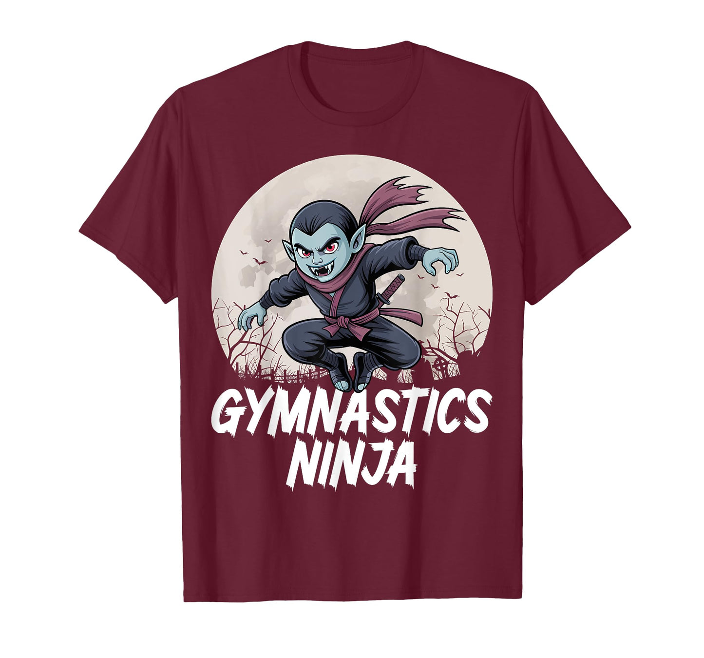Gymnastics Ninja Martial Arts Flipping Spooky Halloween T-Shirt