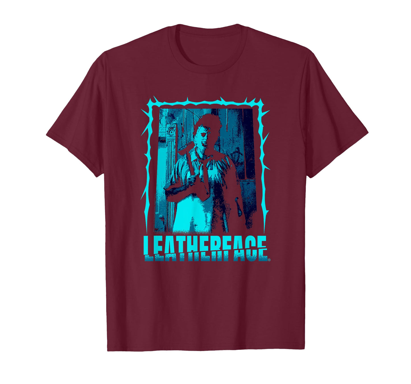 The Texas Chainsaw Massacre Retro Blue Leatherface Horror T-Shirt