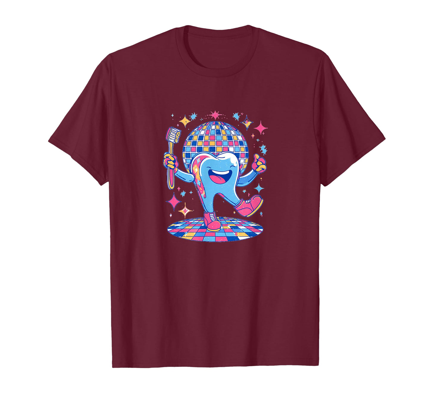 Funny Partying Tooth with Toothbrush Costume T-Shirt