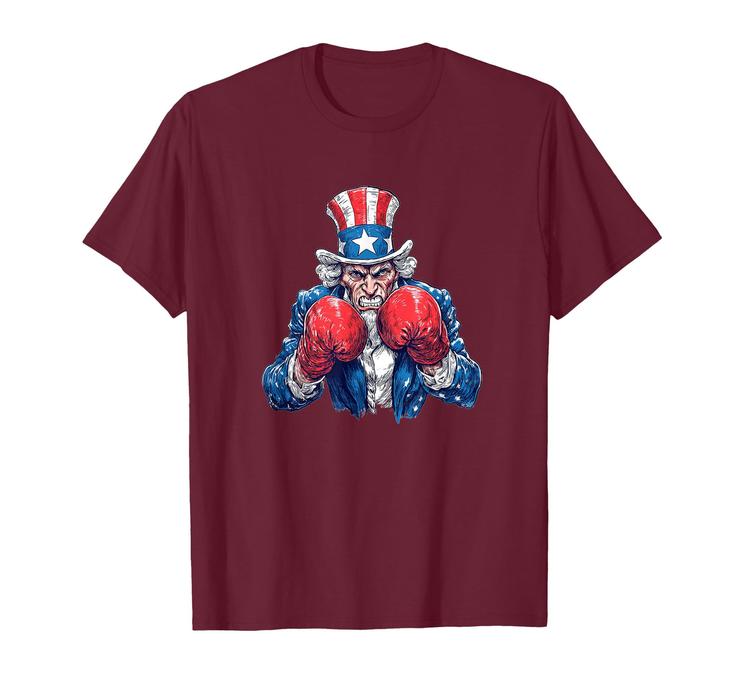 US Sam with Boxing Gloves for Sport and Patriotic Lovers T-Shirt