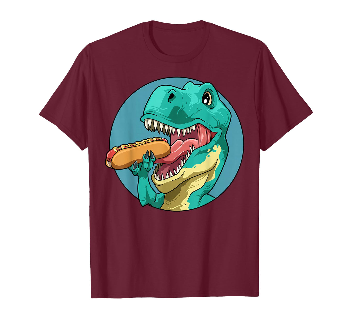Dinosaur And Hotdog T-Rex Hot Dog T-Rex Eating Hot Dog T-Shirt