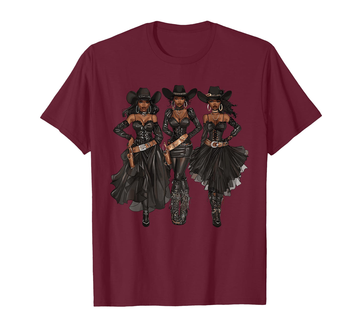 Black African American Cowgirl Western Country Texas Rodeo T-Shirt