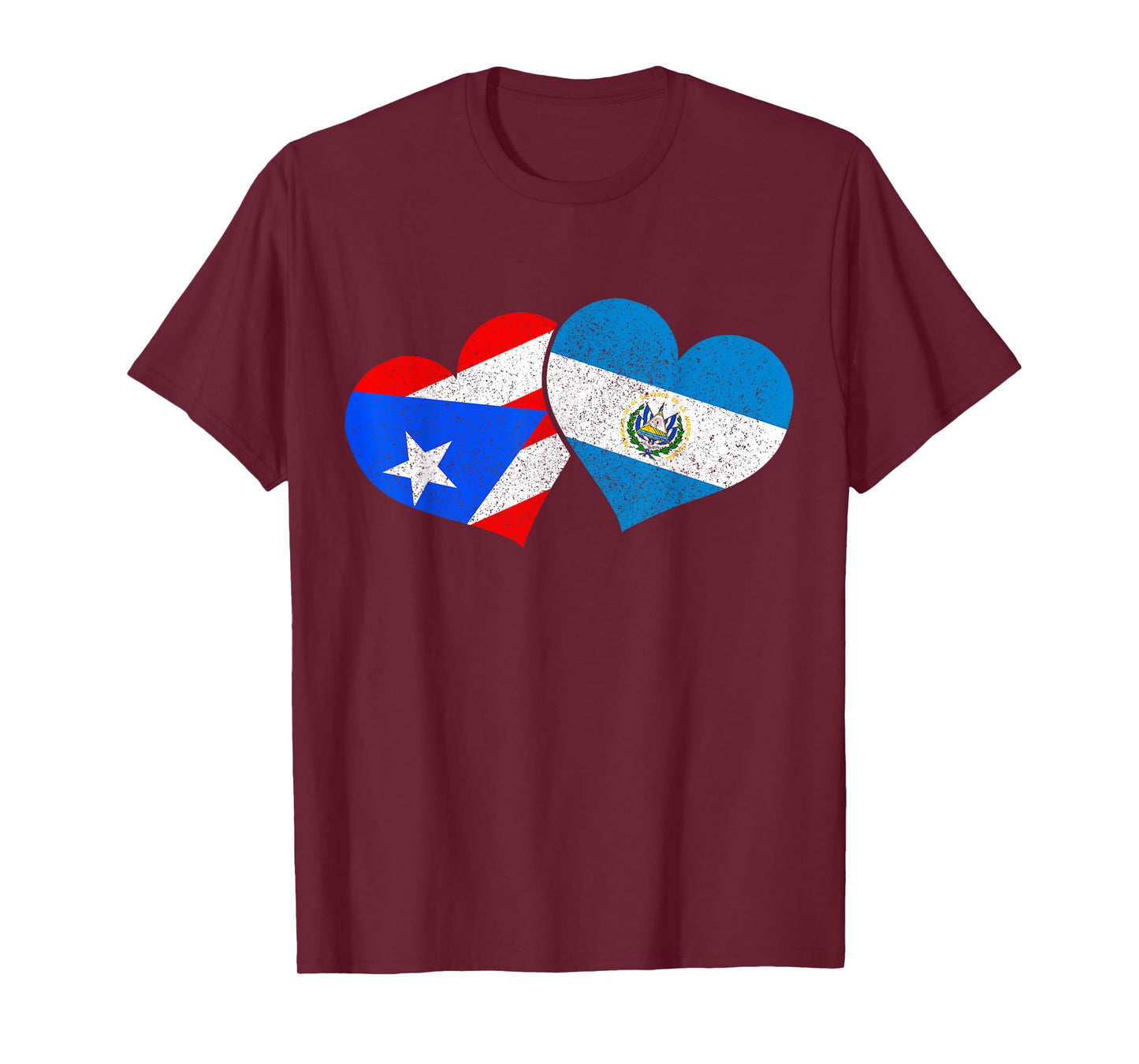 Puerto Rico & El Salvador Pride Puerto Rican Flag T-Shirt